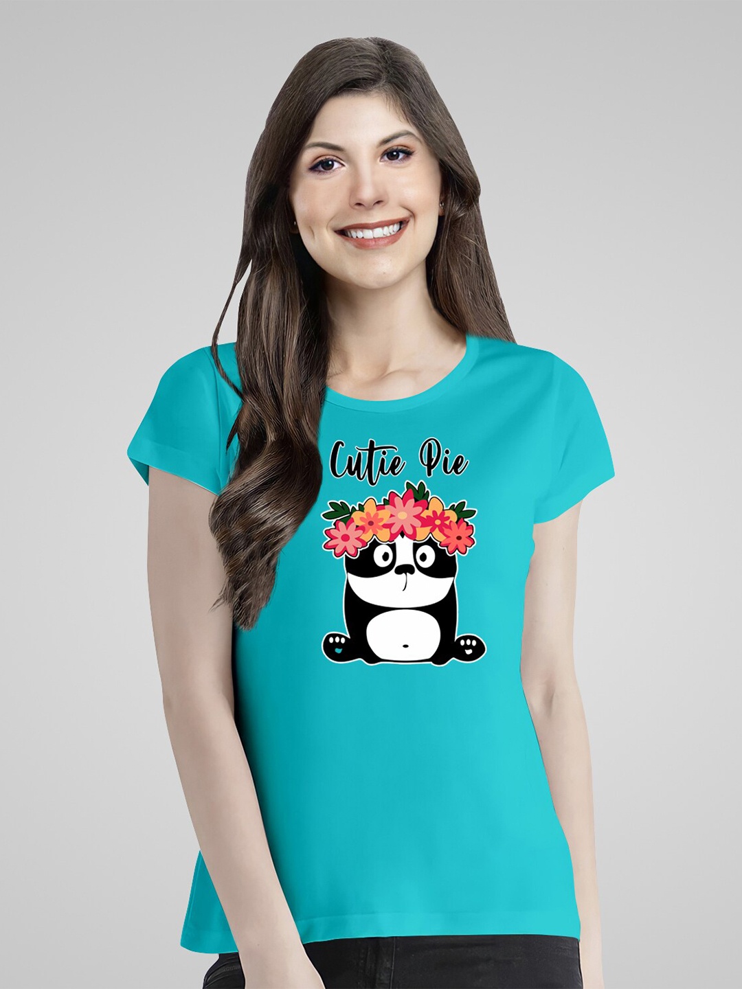 

Pootlu Typography Printed Round Neck Short Sleeves Cotton T-shirt, Blue