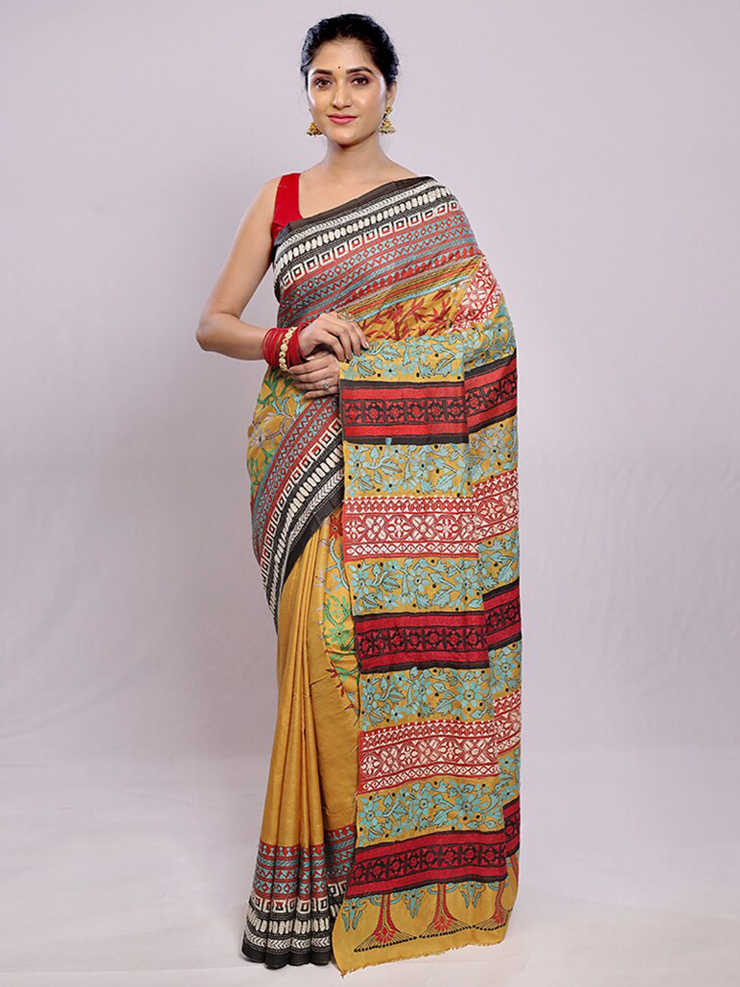 

AllSilks Woven Design Pure Silk Saree, Yellow