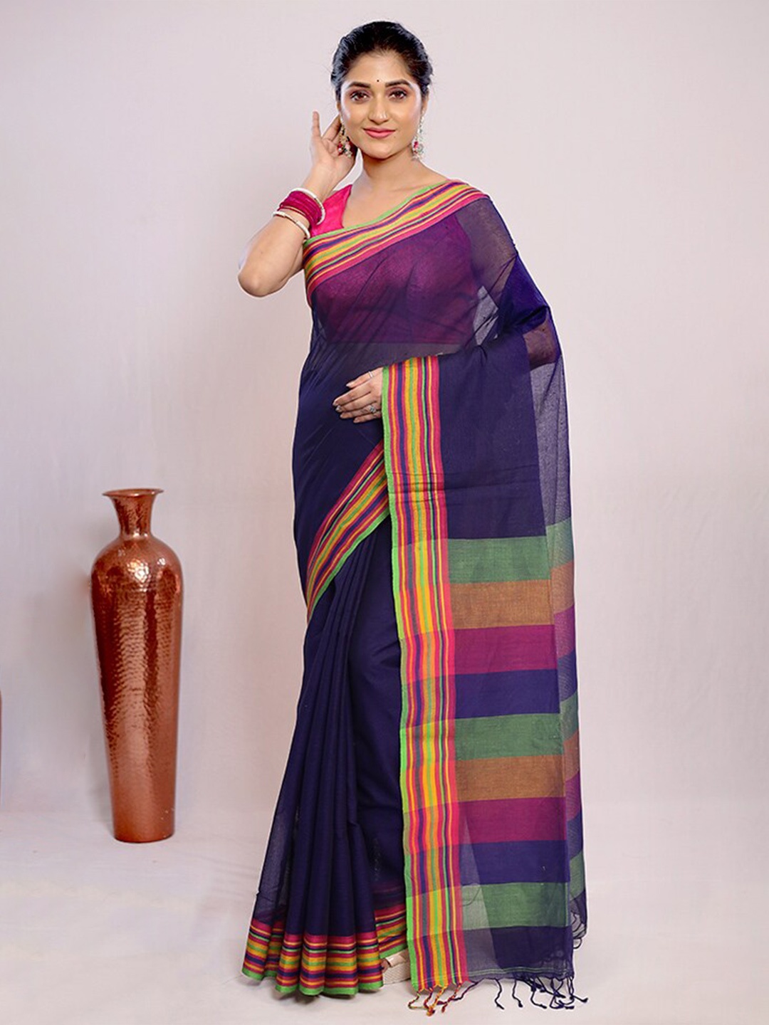 

AllSilks Ethnic Pure Silk Saree, Blue