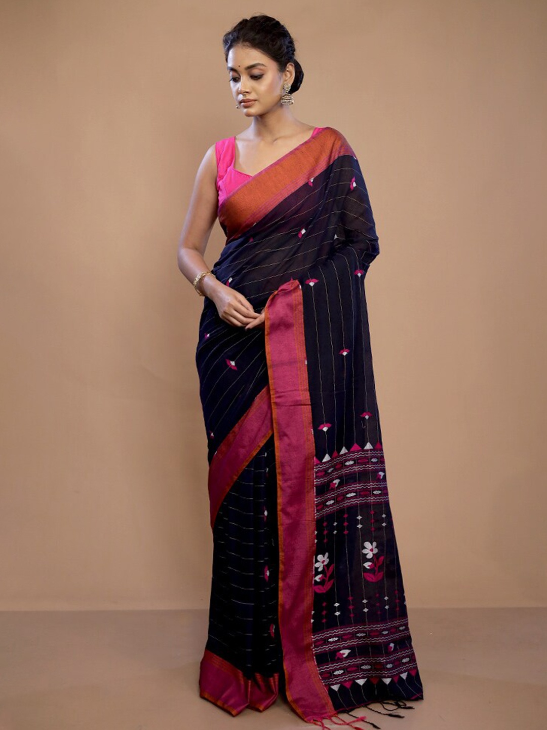 

AllSilks Ethnic Motifs Zari Pure Silk Saree, Blue