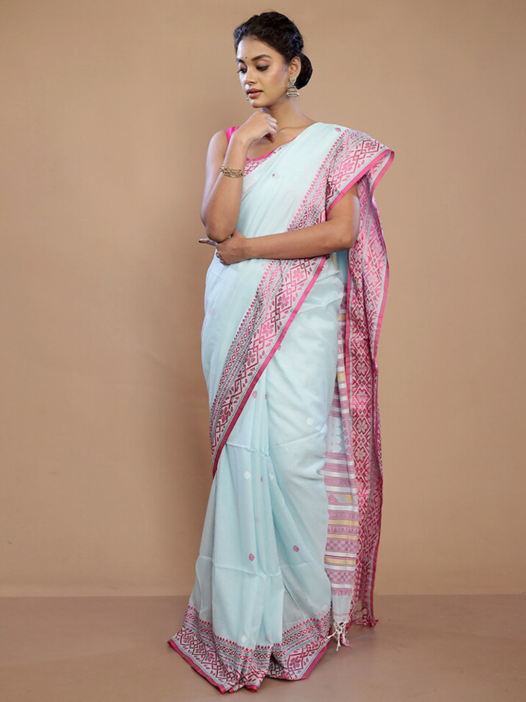 

AllSilks Ethnic Motifs Woven Design Pure Silk Saree, Blue