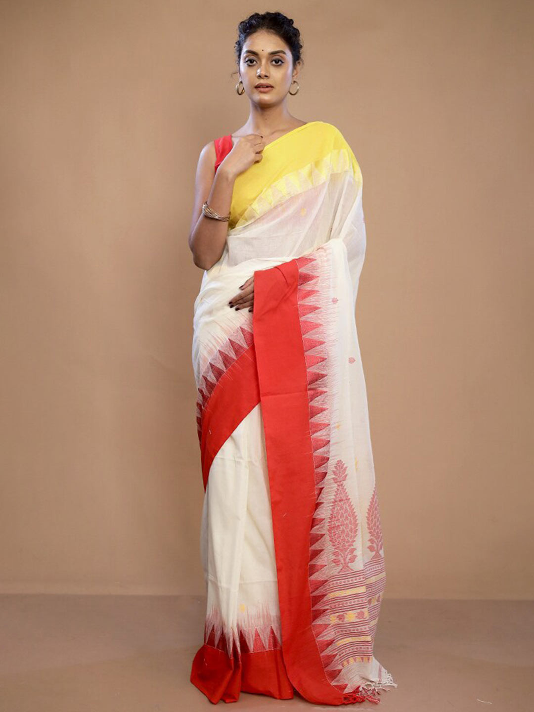 

AllSilks Woven Design Pure Silk Saree, White