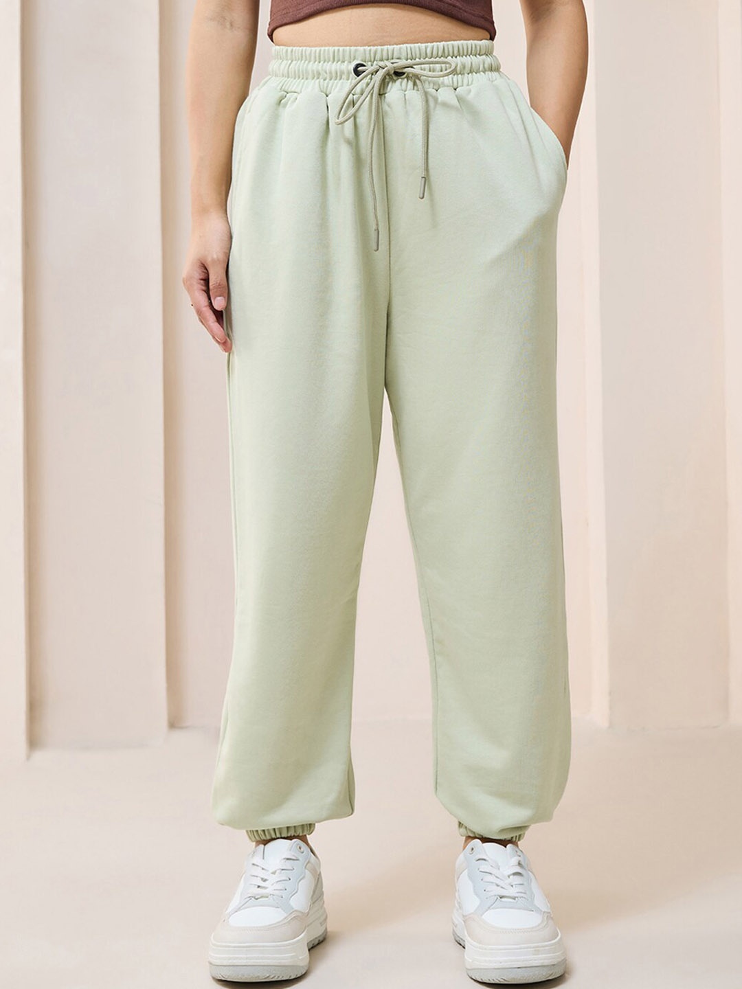 

Bewakoof Green Women Oversized Relaxed Fit Cotton Jogger