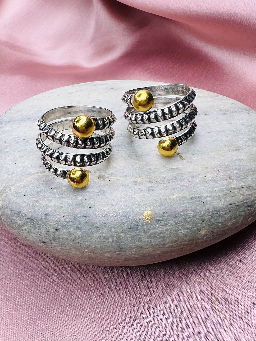 

Arte Jewels Set of 2 Adjustable 925 Sterling Silver Toe Rings