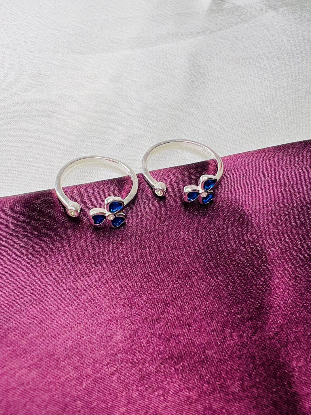 

Arte Jewels Set Of 2 Adjustable 925 Sterling Silver Toe Rings