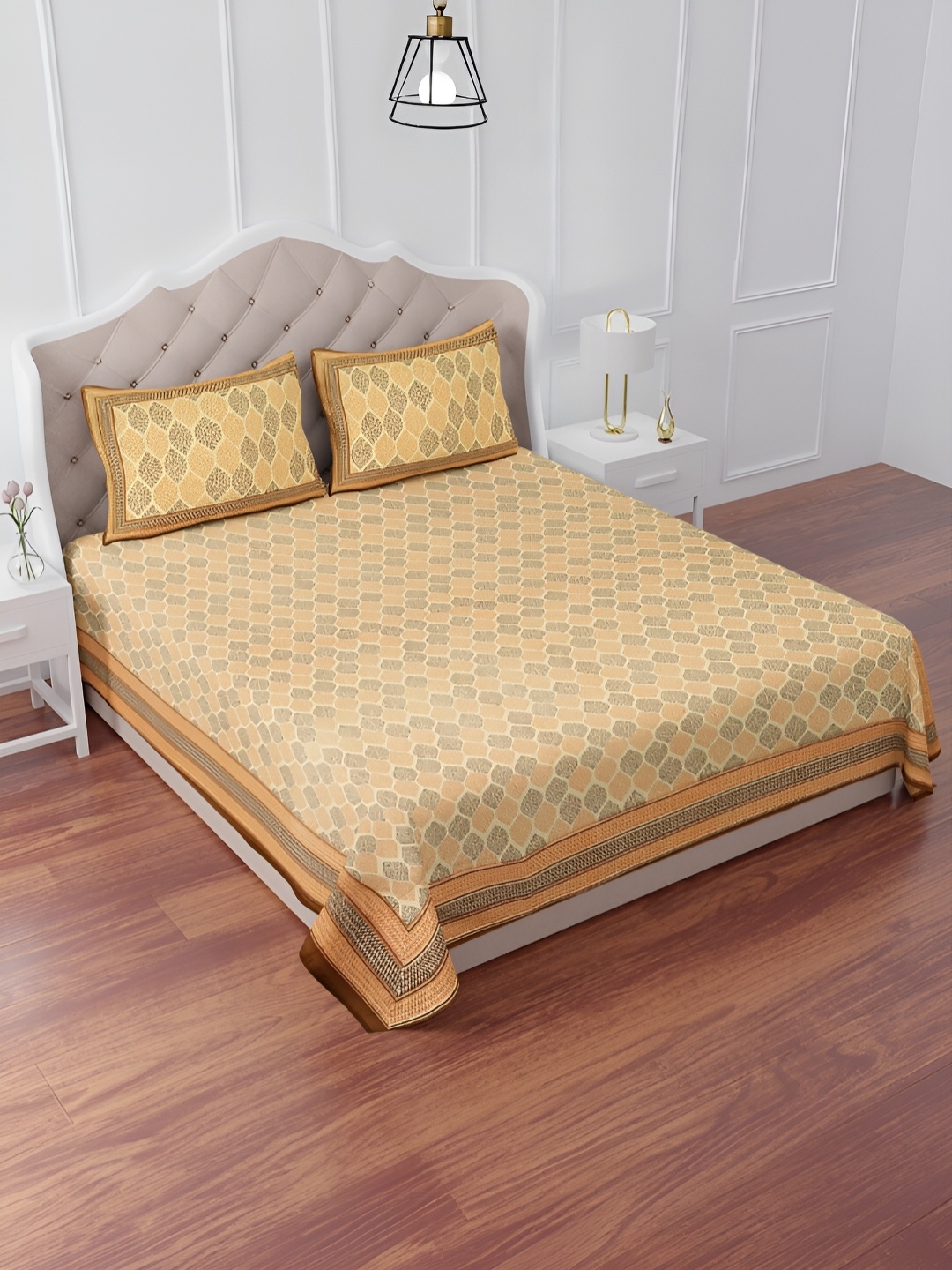 

The Craft Monk Yellow 240 TC King Bedsheet with 2 Pillow Covers