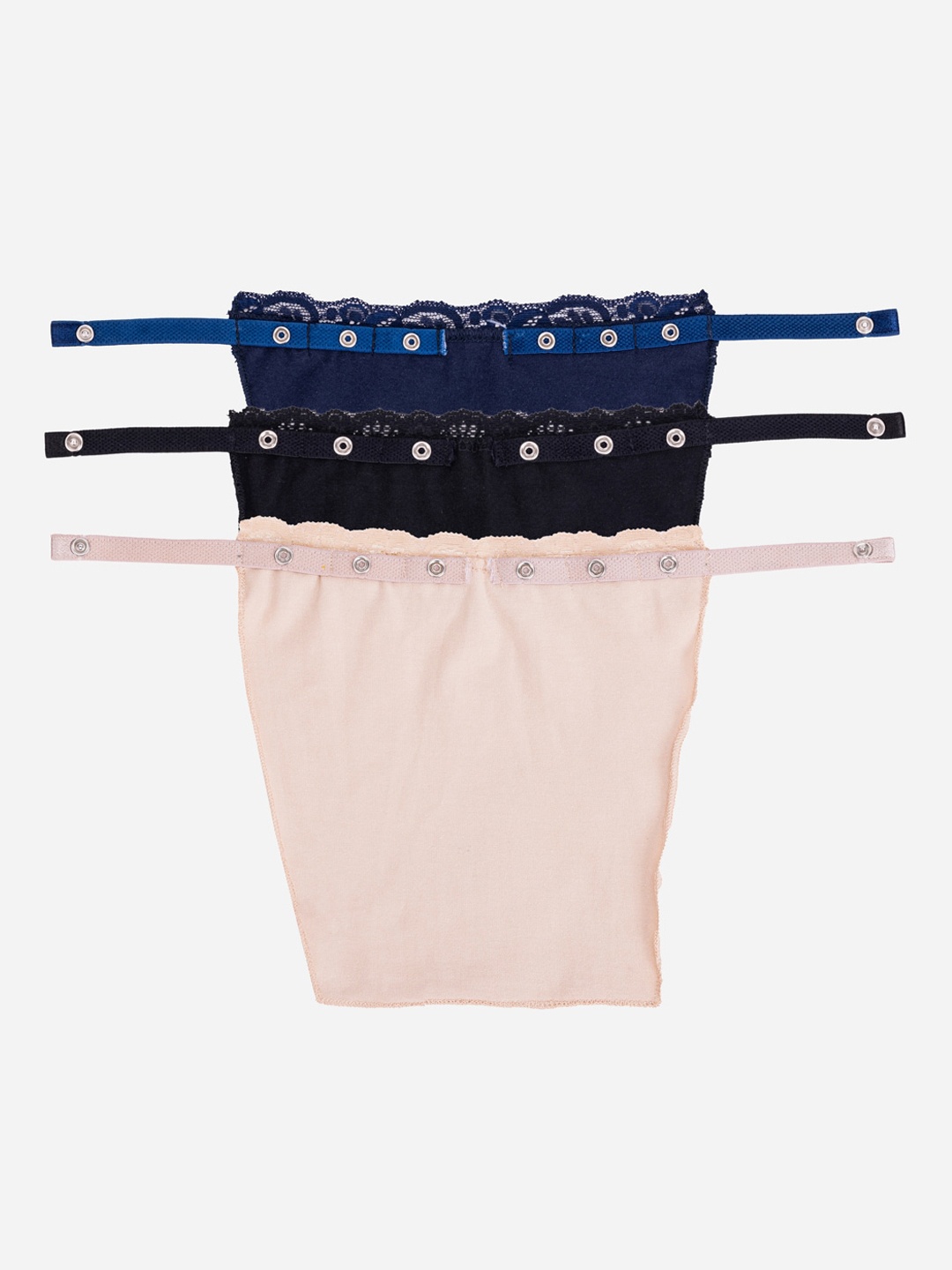 

Finesse Miracle Cami Pack Of 3 Mock Camisoles Cleavage Cover, Navy blue