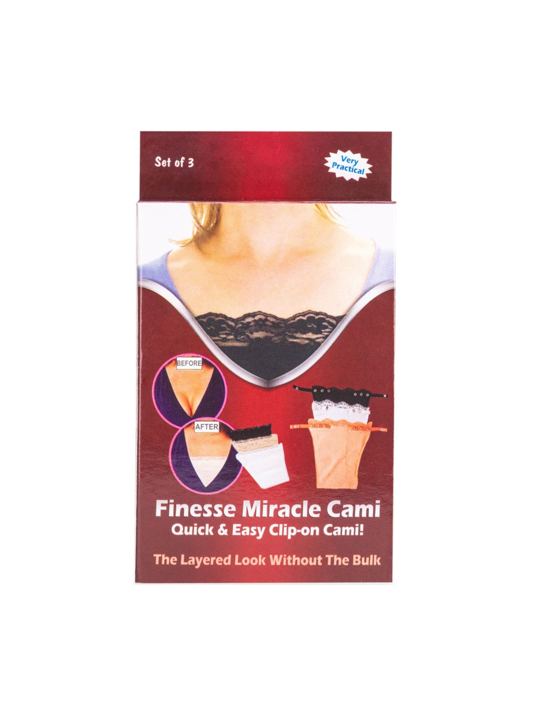 

Finesse Miracle Cami Pack Of 2 Mock Camisoles Cleavage Cover, Black