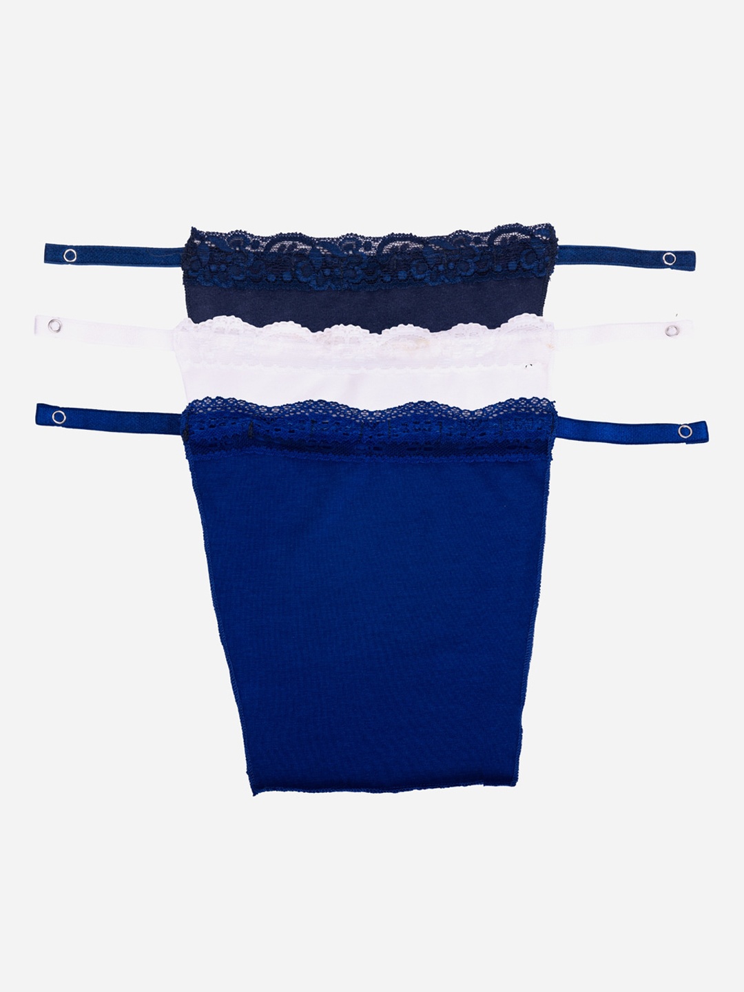 

Finesse Miracle Cami Pack Of 3 Mock Camisoles Cleavage Cover, Navy blue