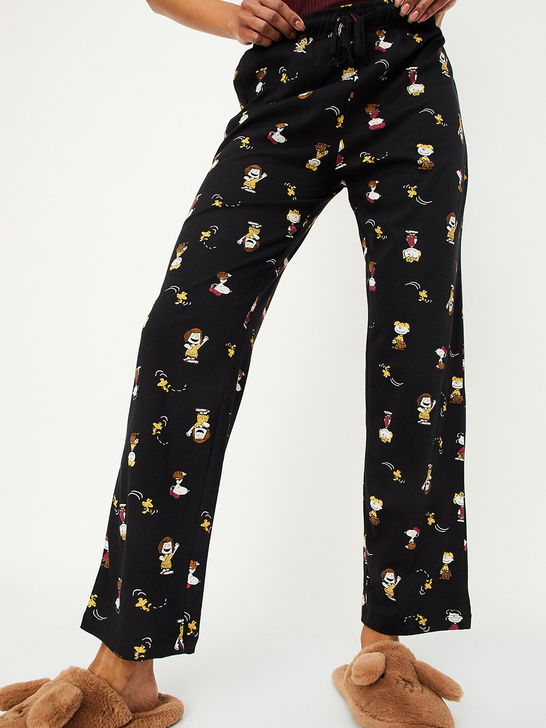

max Printed Pure Cotton Lounge Pants, Black