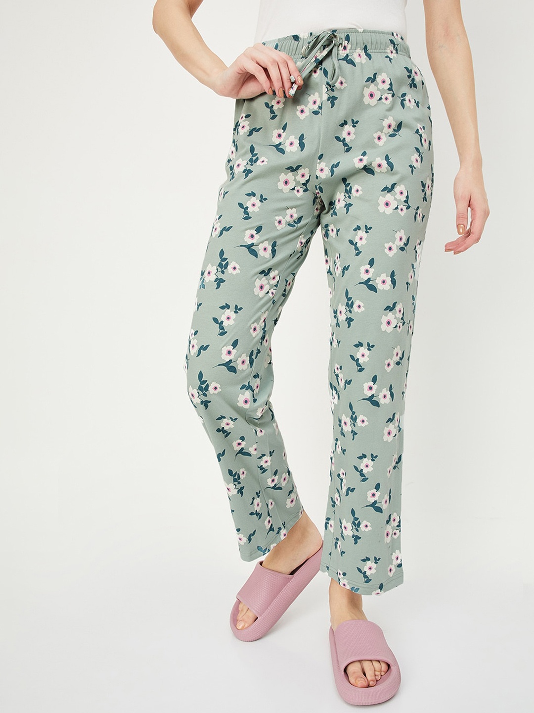 

max Printed Pure Cotton Lounge Pants, Green