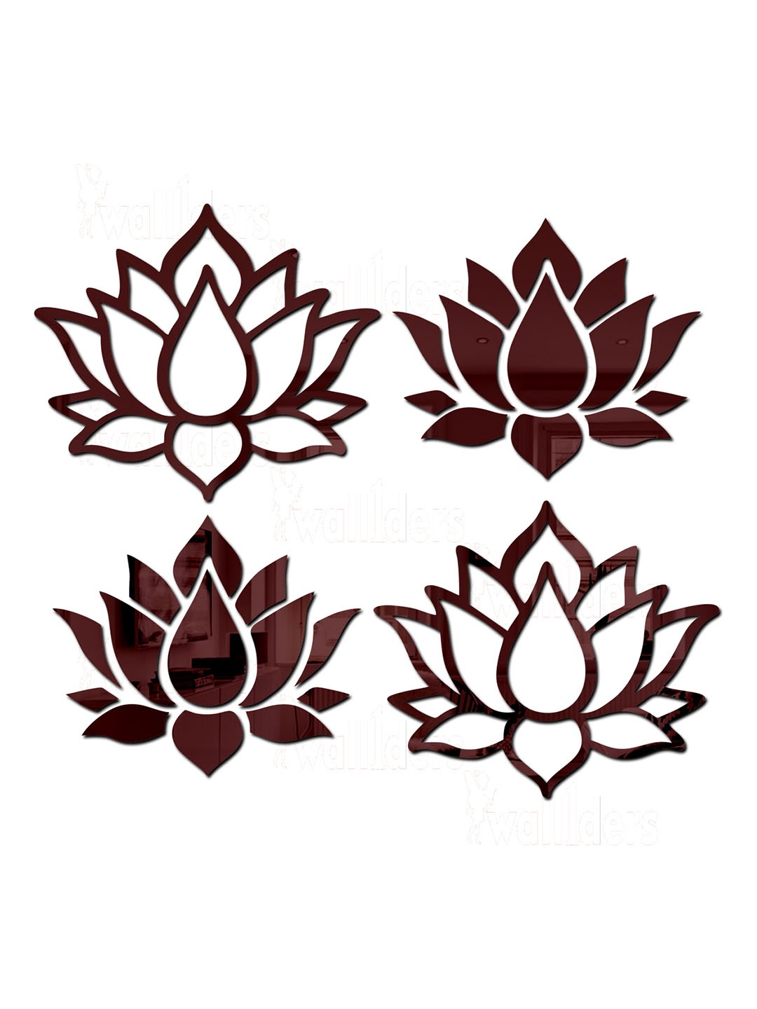

Wall1ders Brown 2 Pieces 3D Acrylic Mirror Wall Stickers