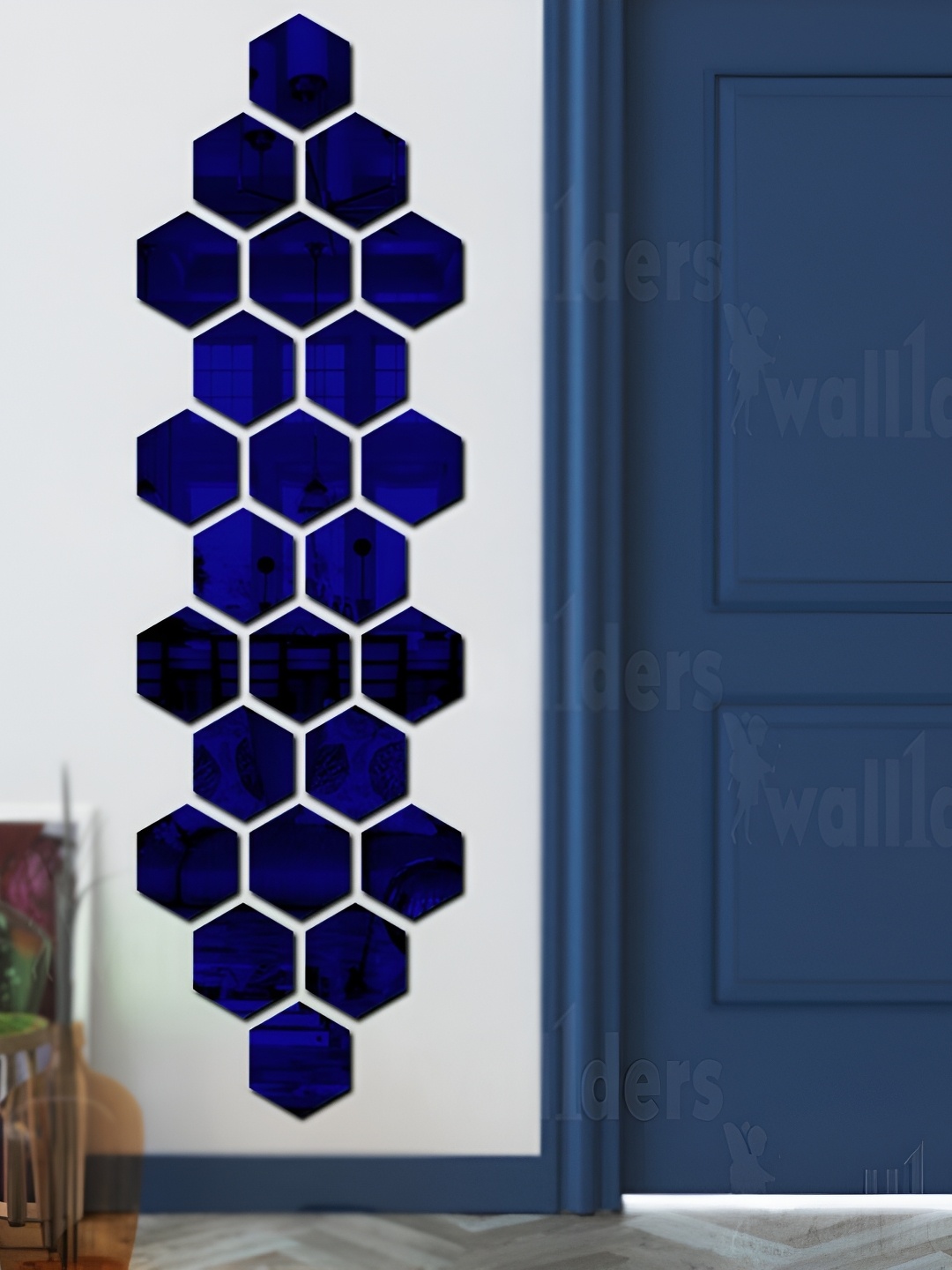 

Wall1ders Blue 24 Pieces 3D Acrylic Mirror Wall Stickers