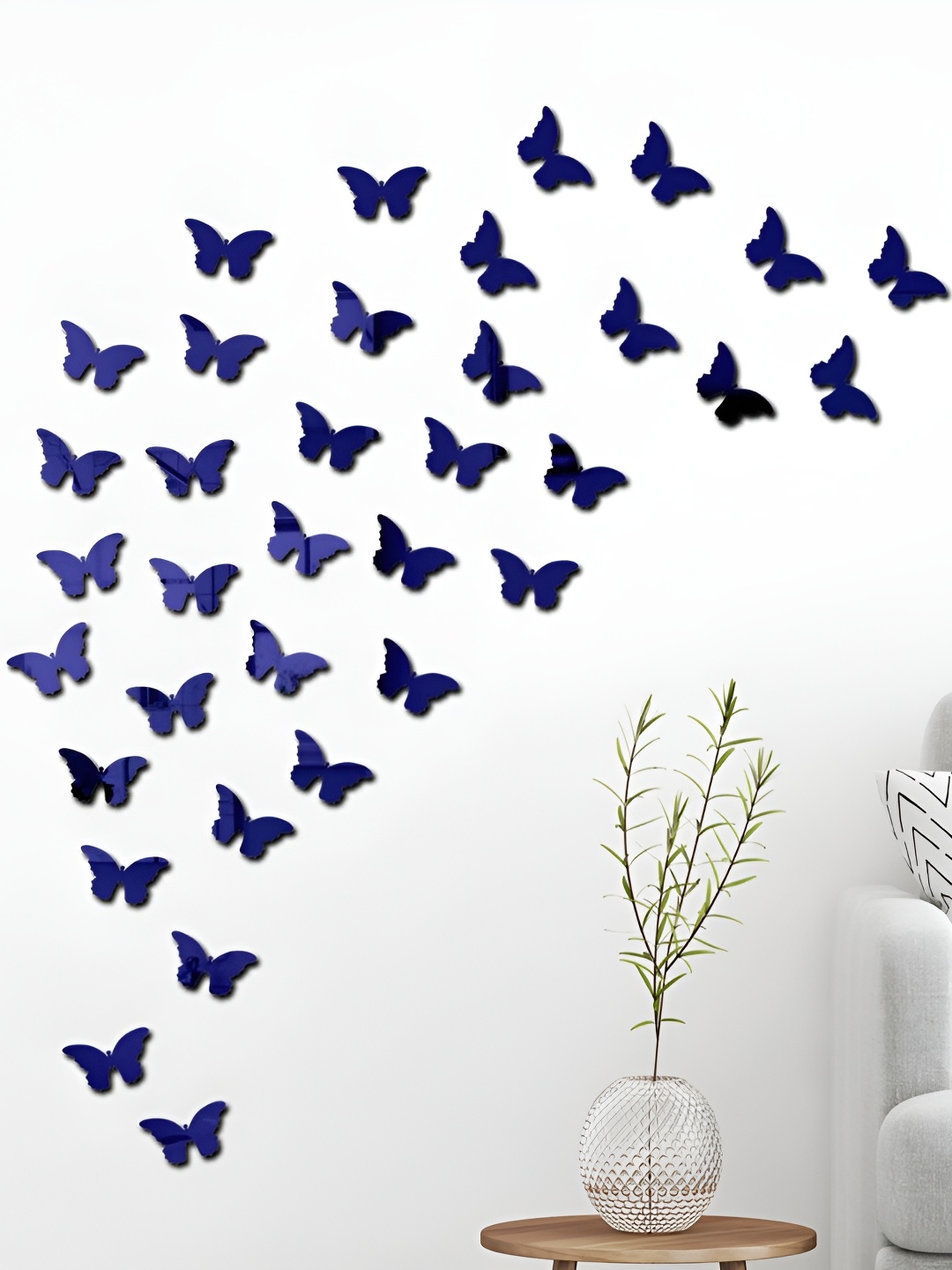 

Wall1ders Blue 40 Pieces 3D Acrylic Mirror Wall Stickers