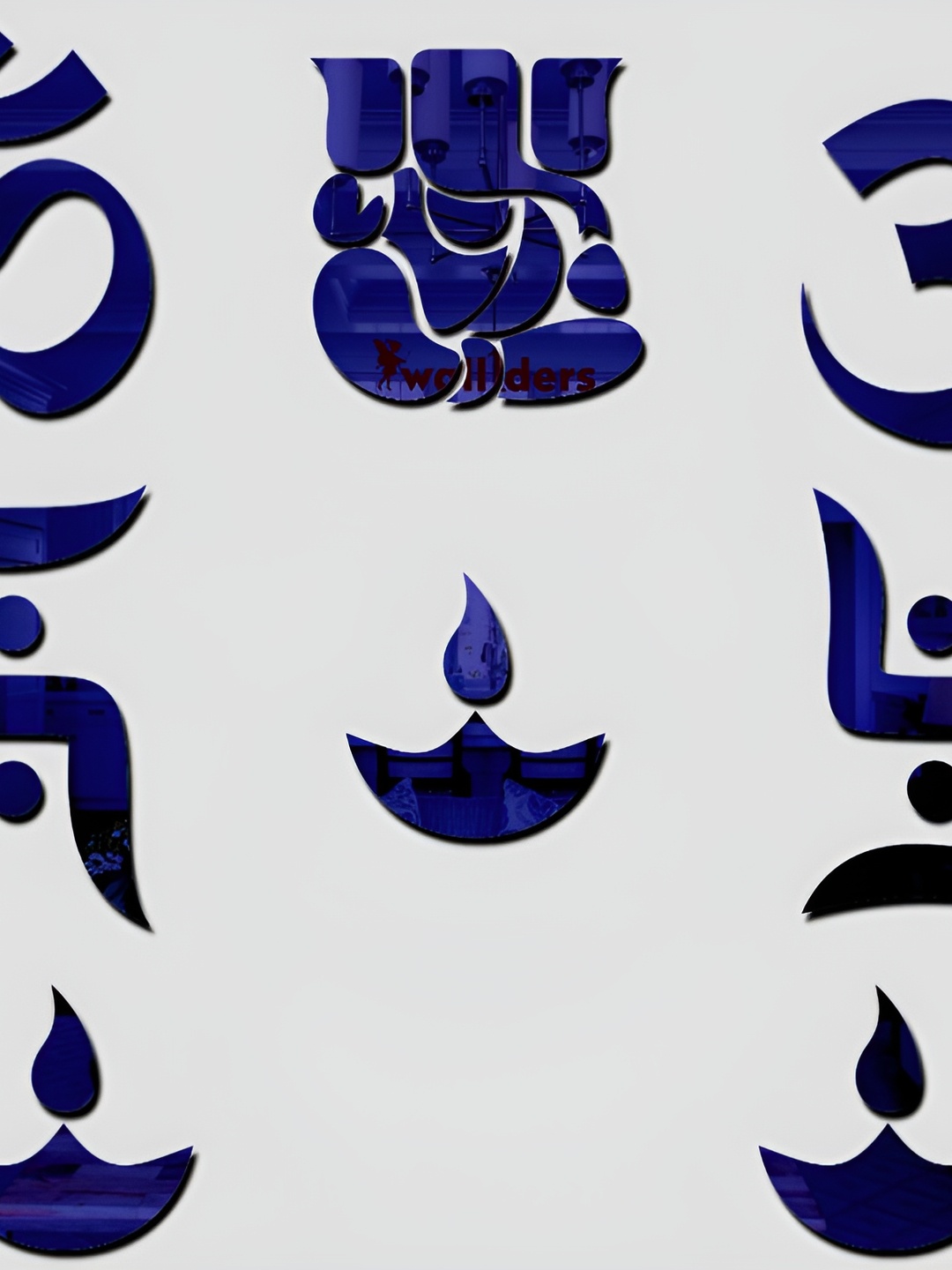 

Wall1ders Blue Ganesha with Swatsik & Diya 3D Acrylic Mirror Wall Stickers