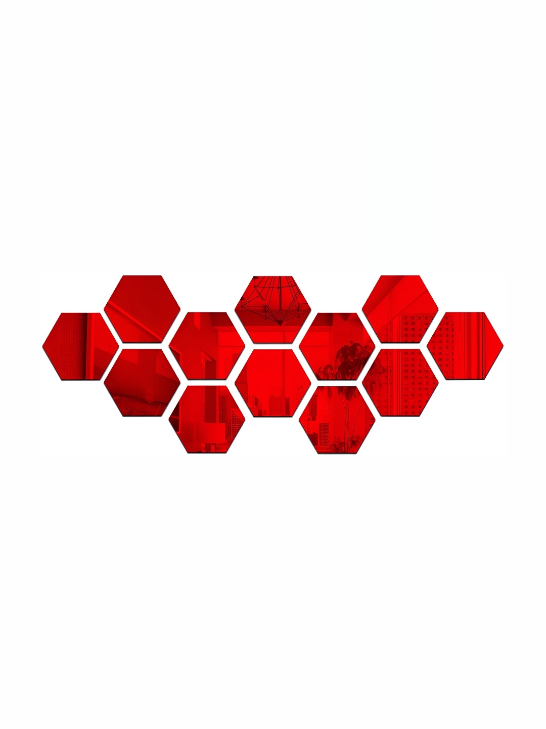 

Wall1ders Red 12 Pieces 3D Acrylic Mirror Wall Stickers