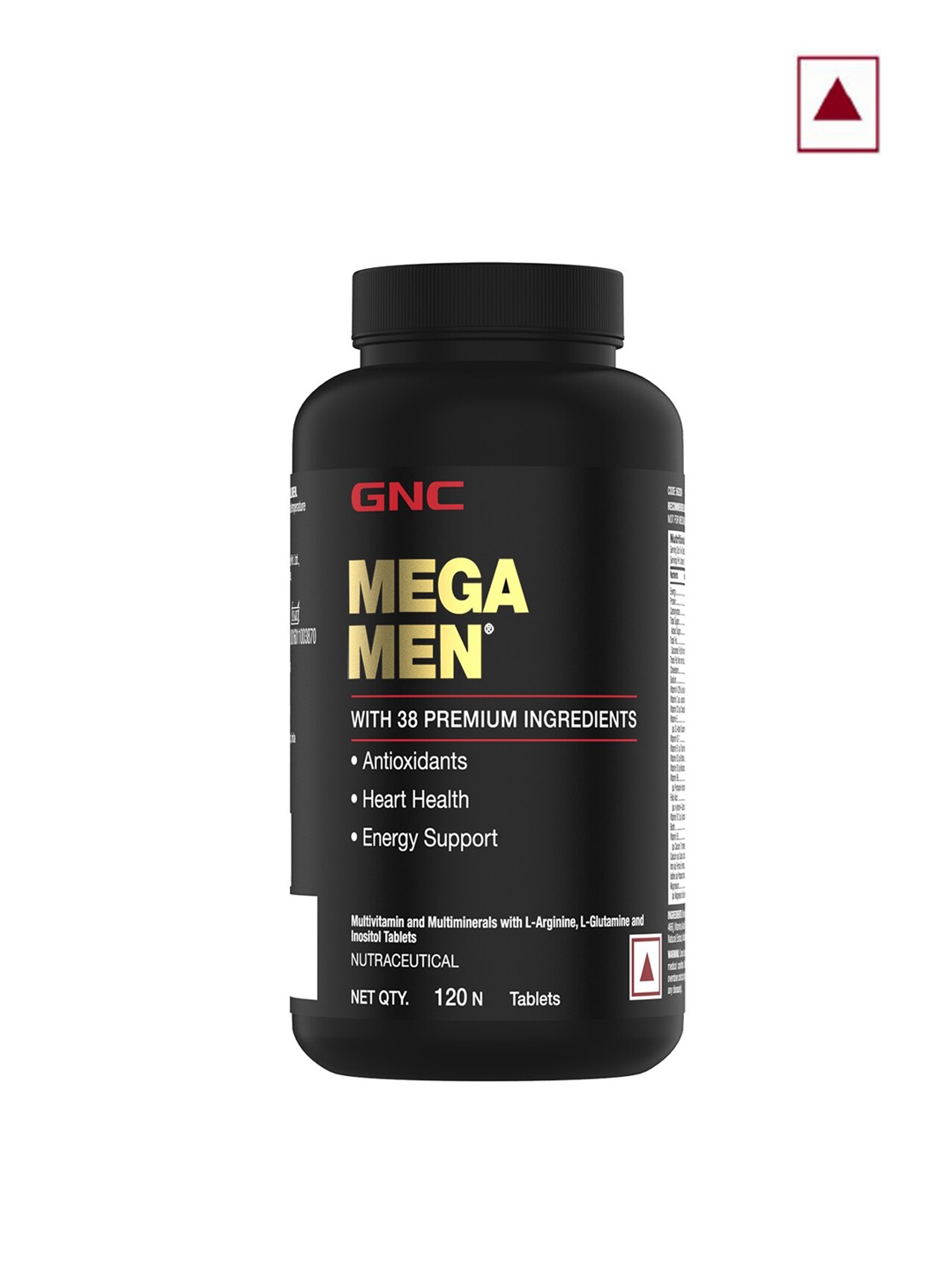 

GNC Mega Men Multivitamin & Multiminerals Tablets - 120 Tablets, Black
