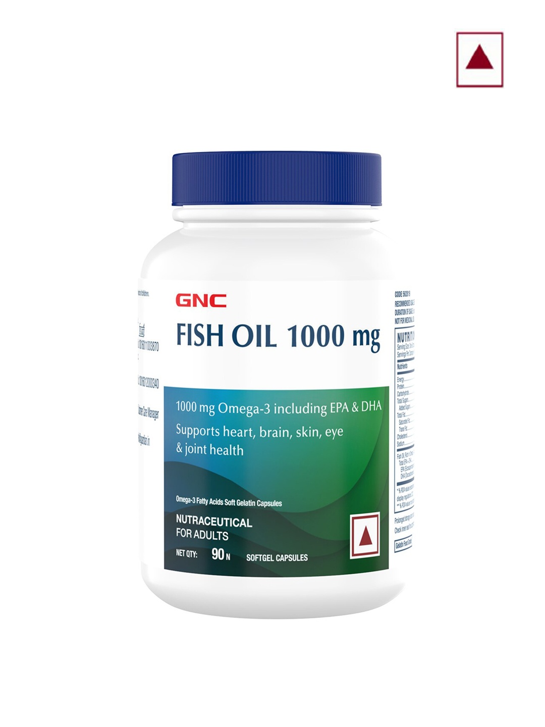 

GNC Fish Oil 1000mg Omega-3 Softgel Capsules - 90 Capsules, White