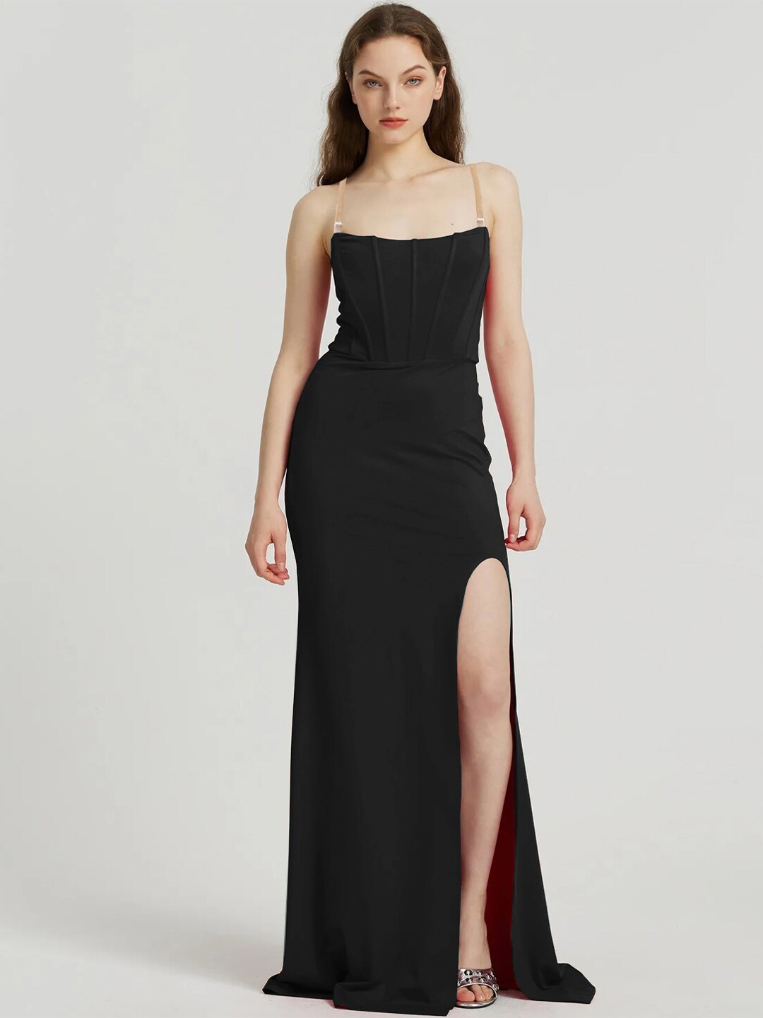

CLAFOUTIS Off-Shoulder Maxi Dress, Black