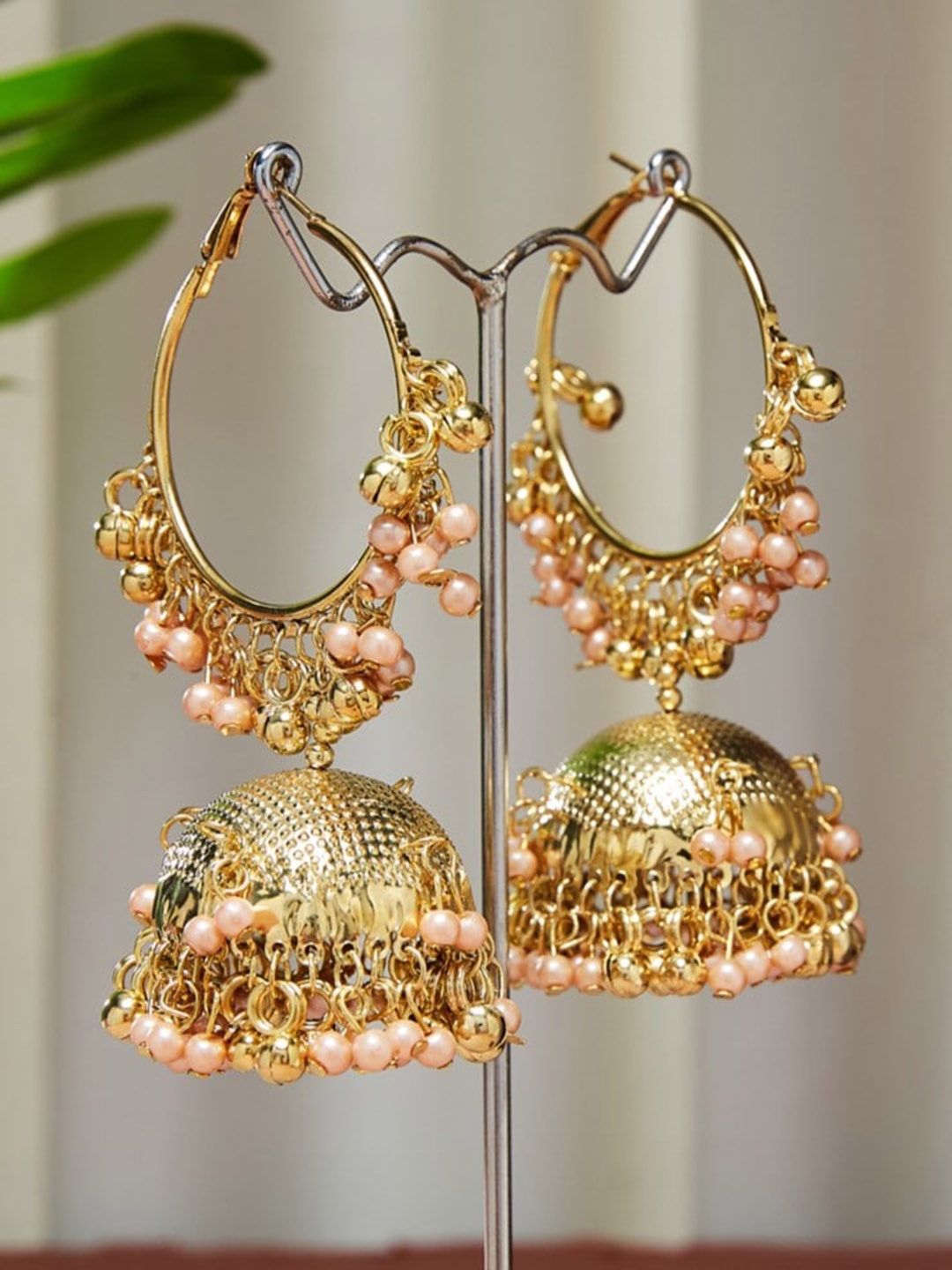 

ATIBELLE Gold-Plated Beaded Classic Jhumkas