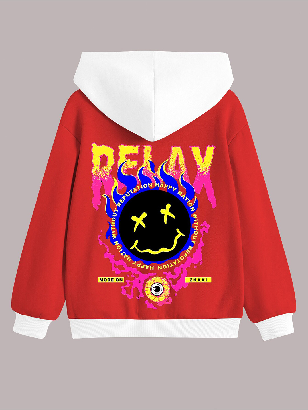 

BAESD Boys Printed Hooded Fleece Sweatshirt, Red