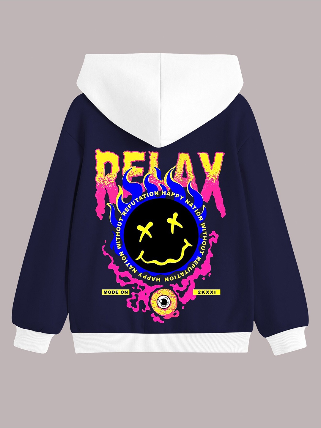 

BAESD Boys Graphic Printed Hooded Fleece Pullover Sweatshirt, Navy blue
