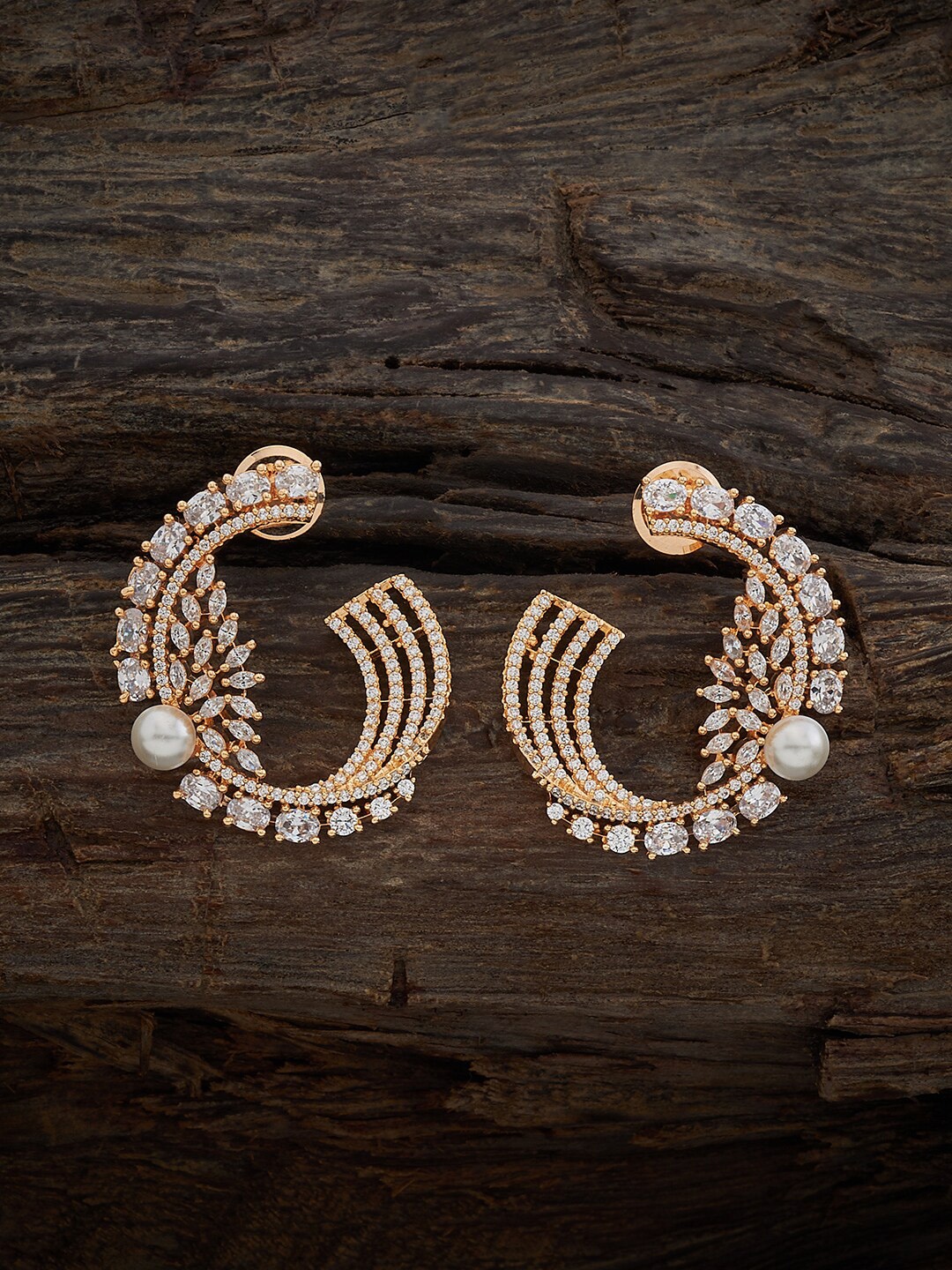 

Kushal's Fashion Jewellery Gold Plated Cubic Zirconia Circular Stud Earrings