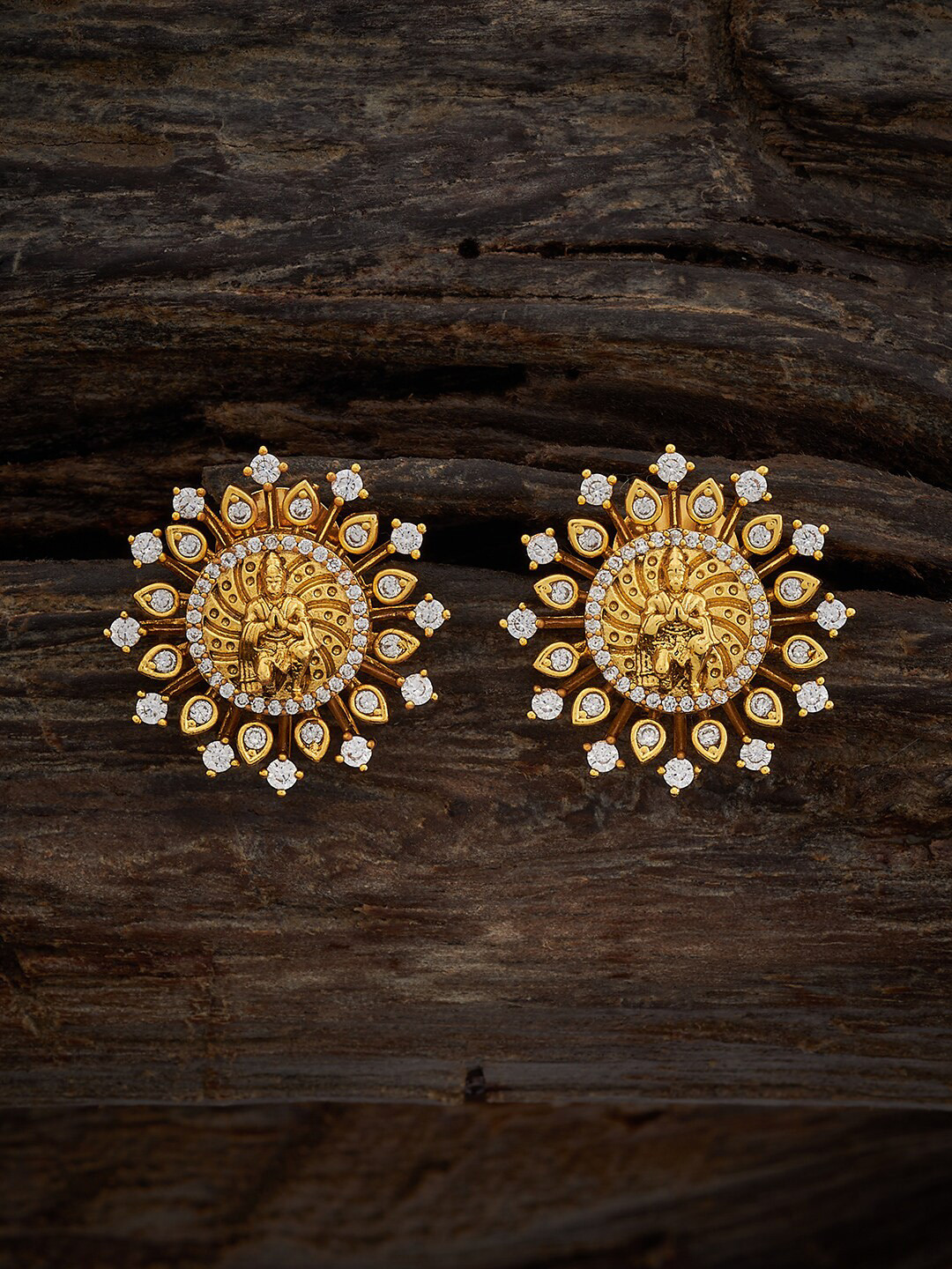 

Kushal's Fashion Jewellery Gold Plated Cubic Zirconia Studs Earrings