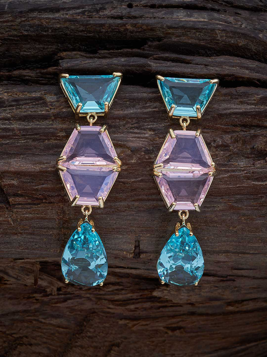 

Kushal's Fashion Jewellery Gold Plated Cubic Zirconia Drop Earrings
