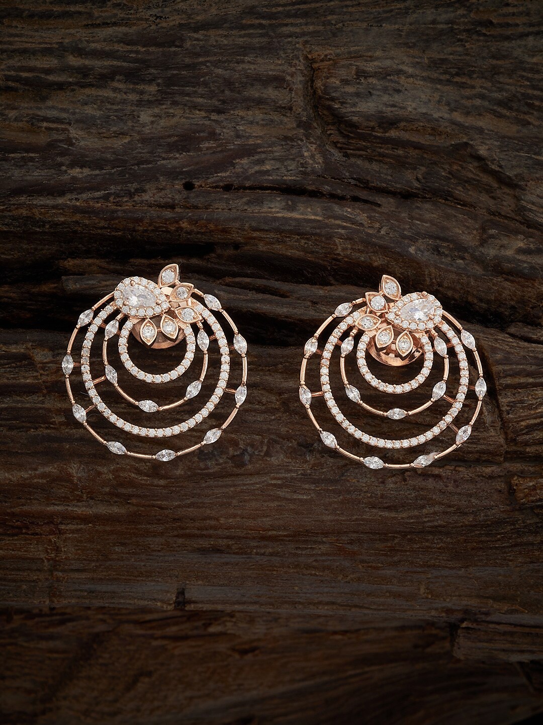 

Kushal's Fashion Jewellery Rose Gold Plated Cubic Zirconia Studs Earrings