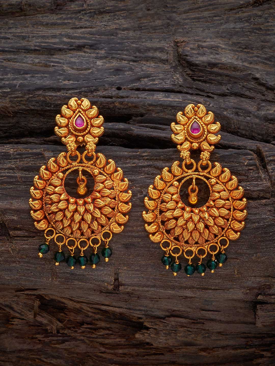 

Kushal's Fashion Jewellery 92.5 Pure Silver Gold-Plated Classic Drop Earrings