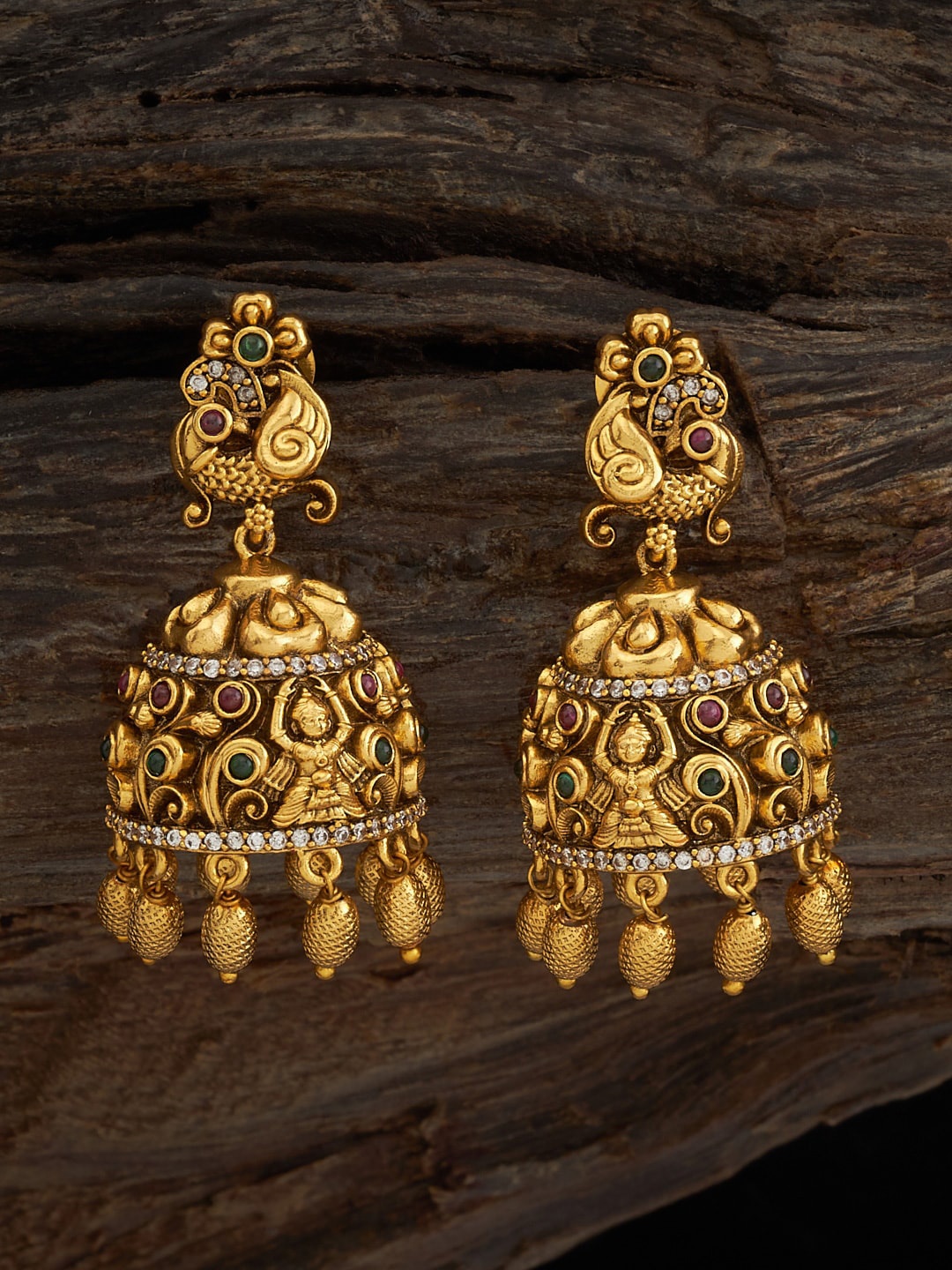 

Kushal's Fashion Jewellery Gold-Plated Classic Jhumkas