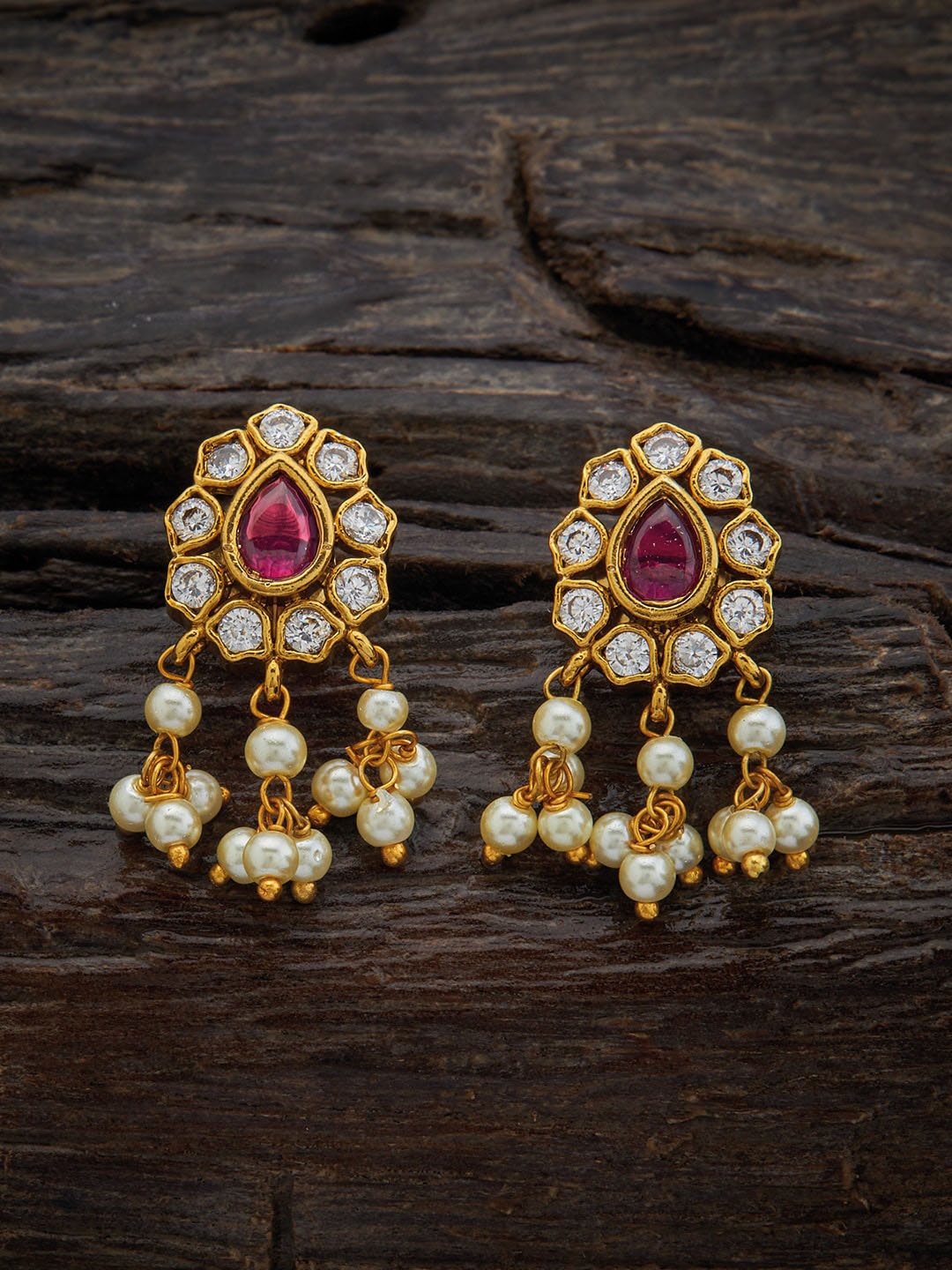 

Kushal's Fashion Jewellery Gold-Plated Drop Earrings