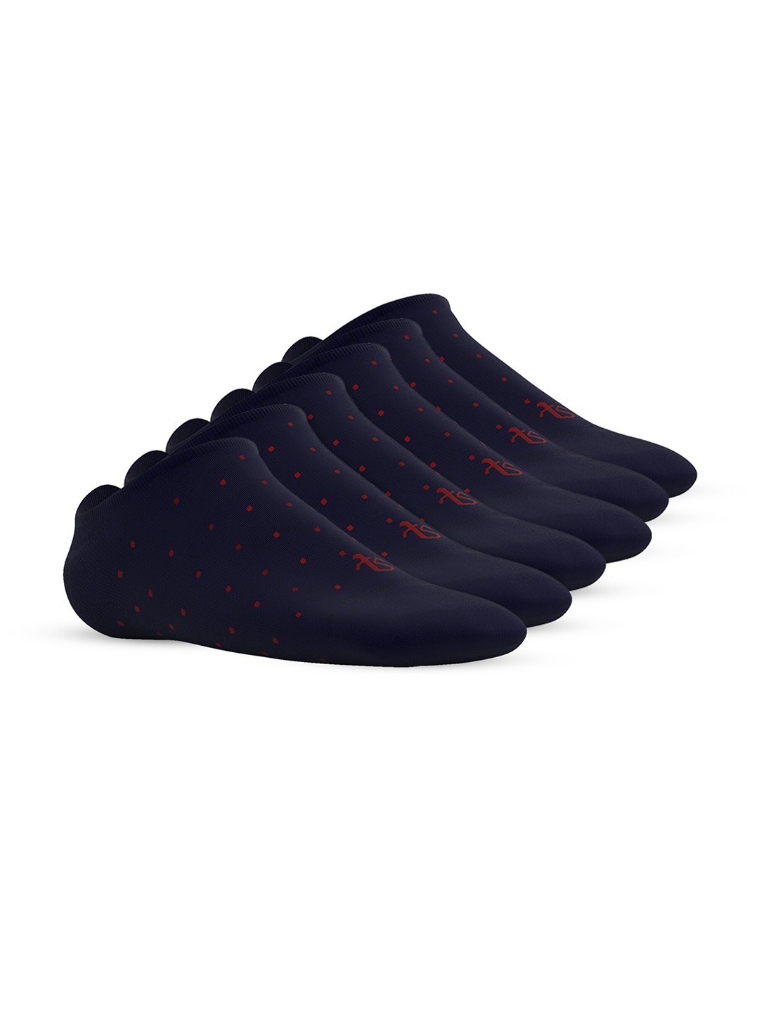 

TalkingSox Unisex Pack Of 6 Polka Dot Printed Bamboo Shoe Liner Socks, Blue