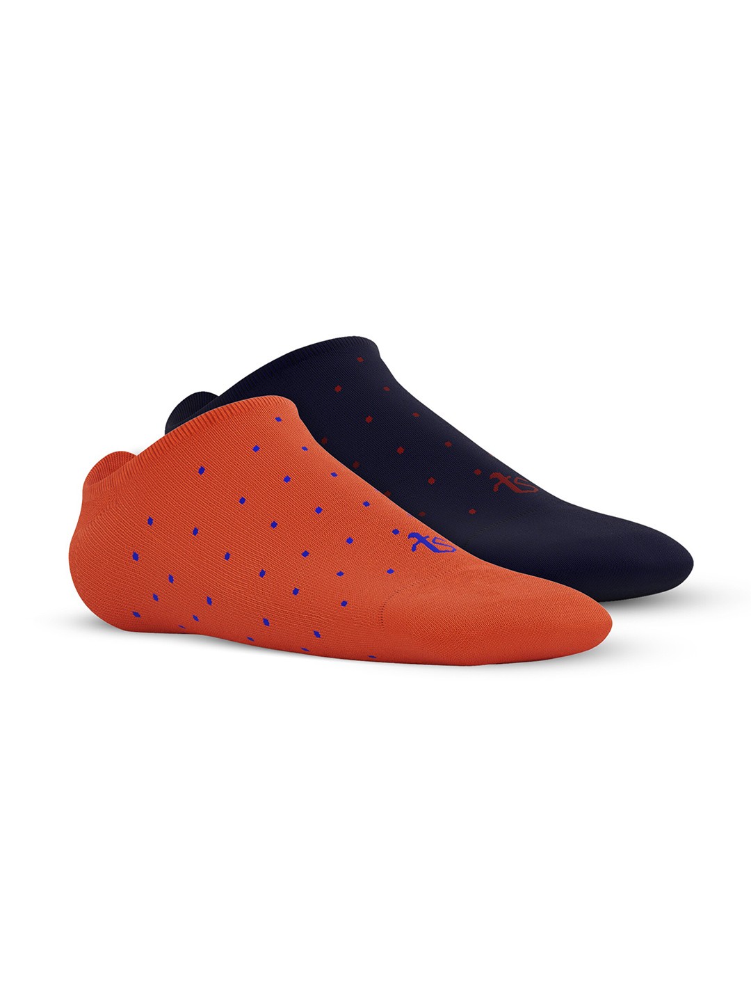 

TalkingSox Unisex Pack Of 2 Polka Dot Printed Bamboo Shoe Liner Socks, Blue