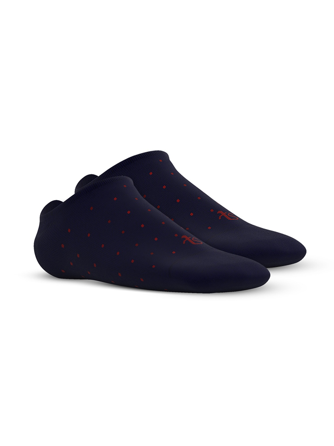 

TalkingSox Unisex Pack Of 2 Polka Dot Printed Bamboo Shoe Liner Socks, Blue