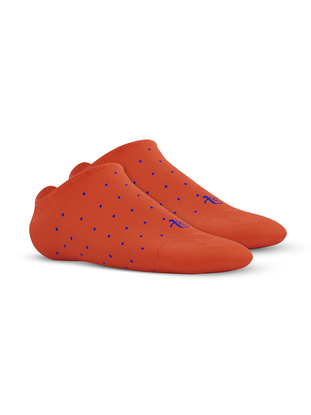 

TalkingSox Unisex Pack Of 2 Polka Dot Printed Bamboo Shoe Liner Socks, Orange