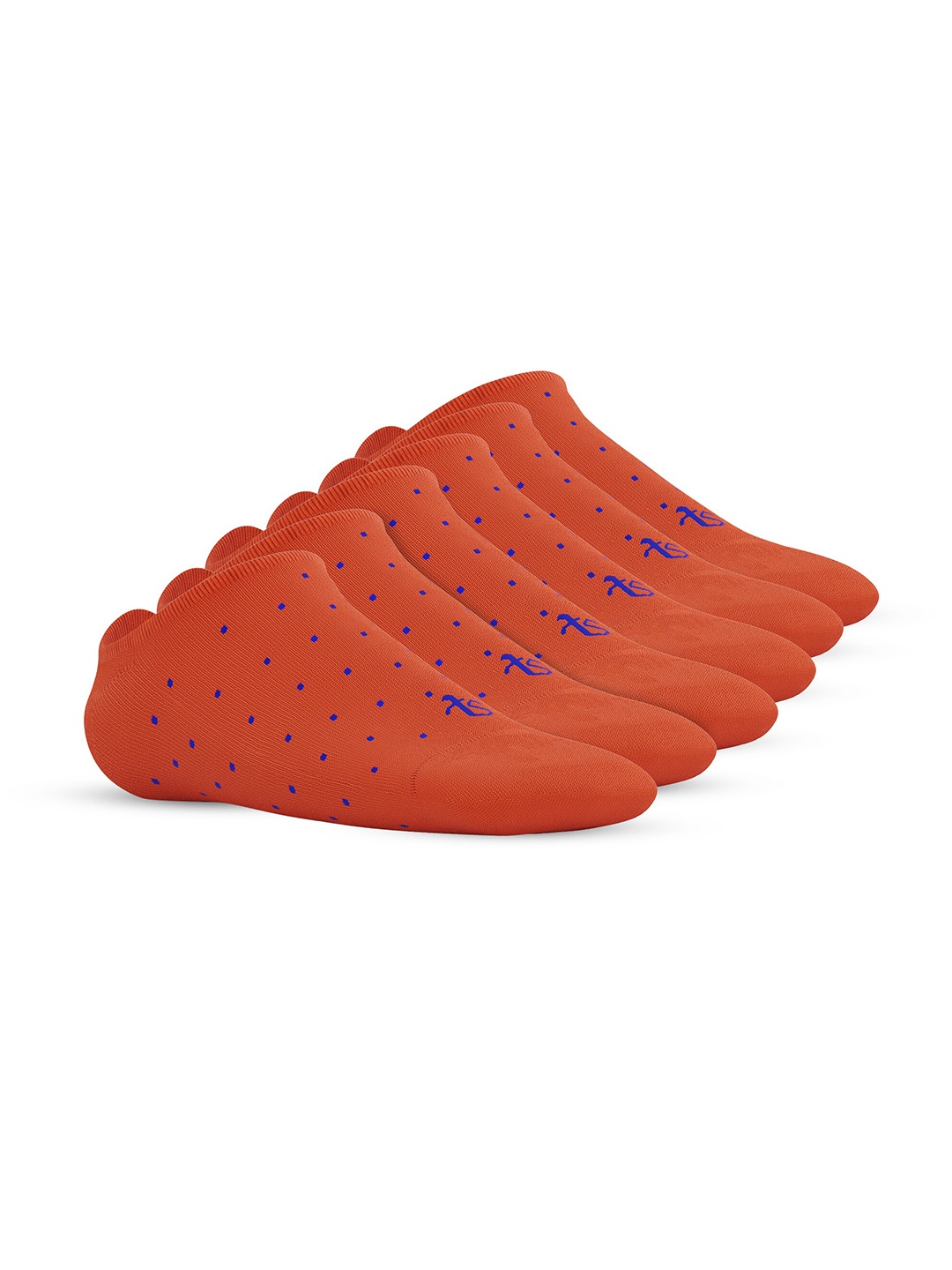 

TalkingSox Pack Of 6 Printed Shoe-Liner Bamboo Socks, Orange