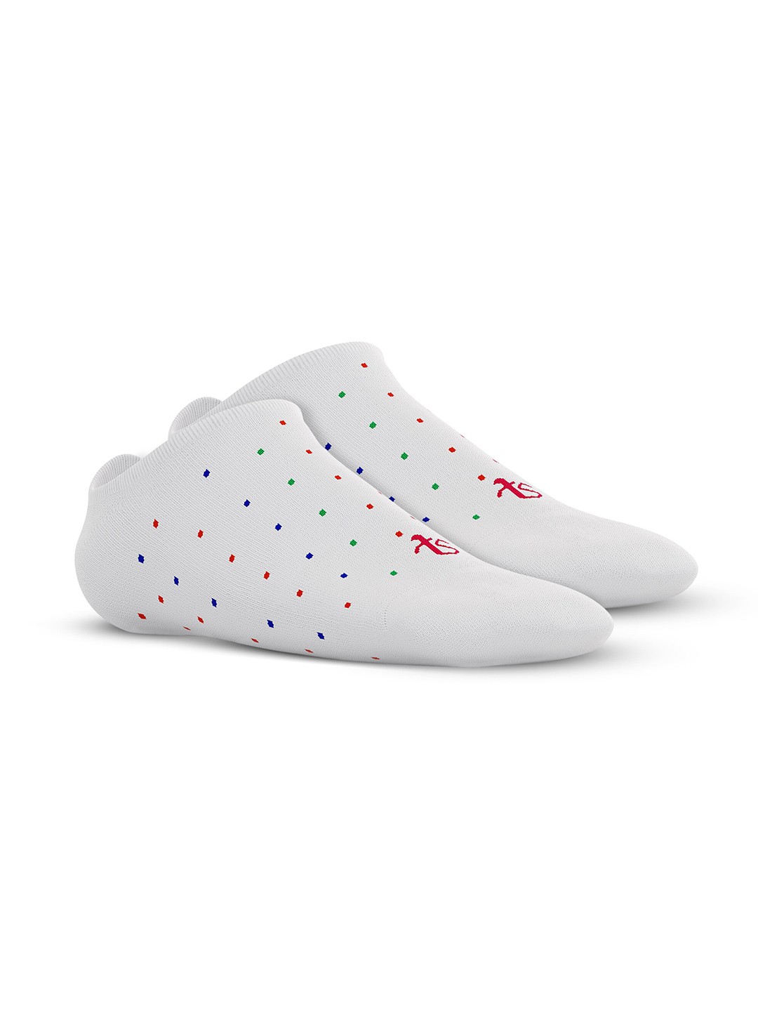 

TalkingSox Pack Of 2 Bamboo Patterned Shoe-Liners Socks, White