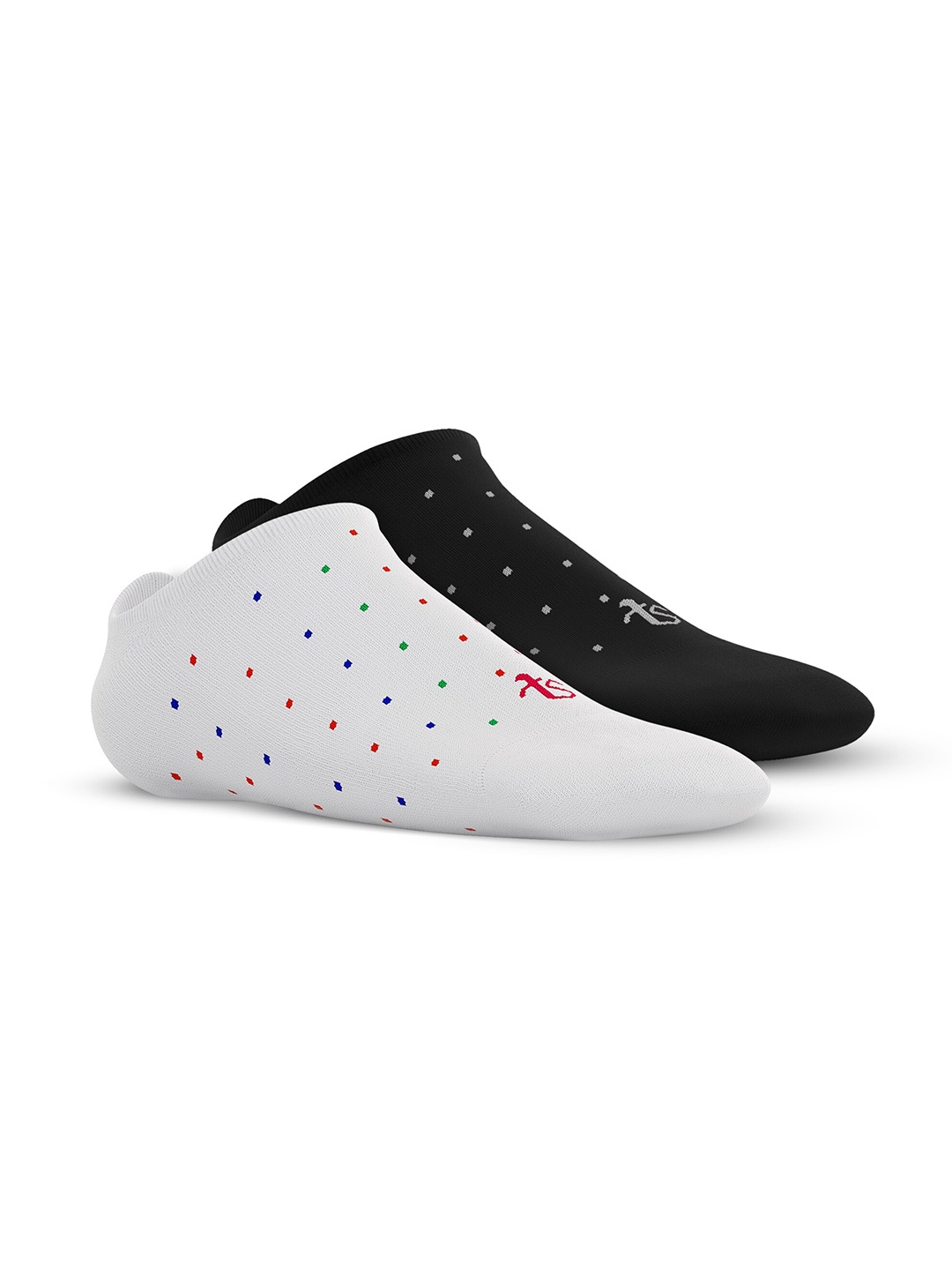 

TalkingSox Pack Of 2 Patterned Shoe-Liners Socks, White