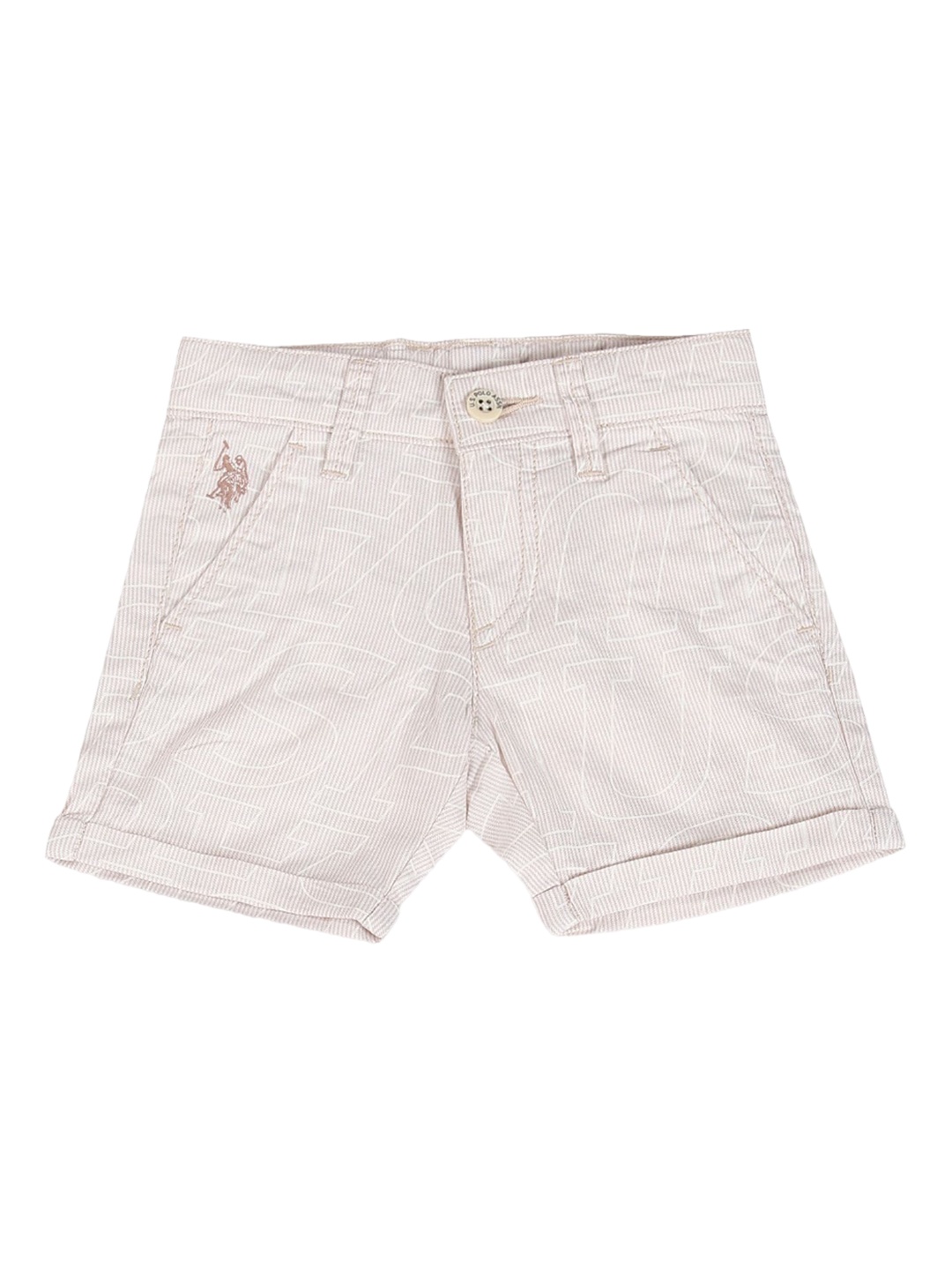 

U.S. Polo Assn. Kids Boys Mid-Rise Pure Cotton Shorts, Beige