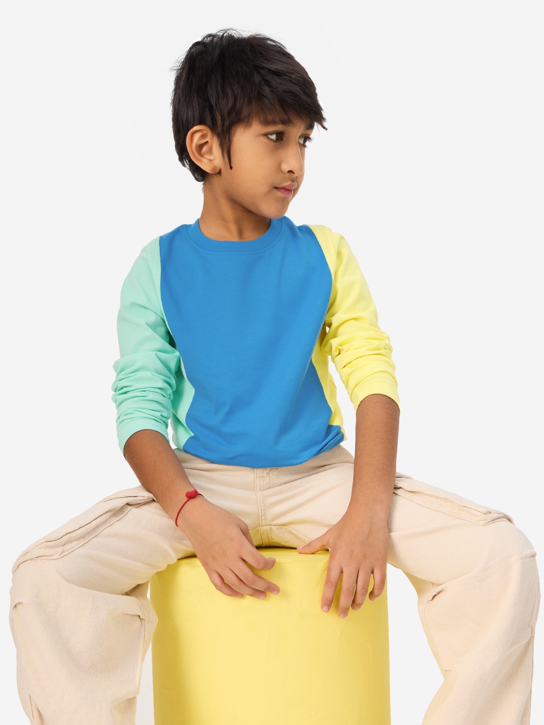 

The Souled Store Boys Blue Colourblocked Cotton T-shirt