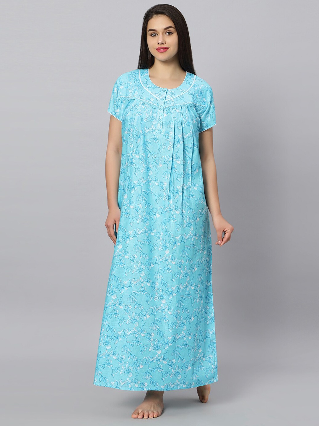 

QUIRA Printed Maxi Nightdress, Blue