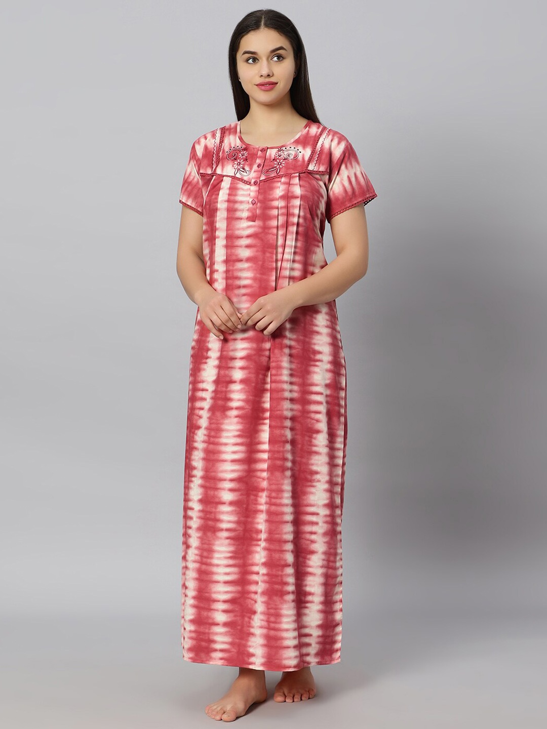 

QUIRA Dyed Maxi Nightdress, Red