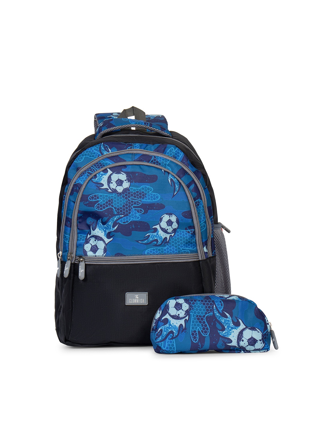 

THE CLOWNFISH Kids Edutrek Geometric Backpack, Blue