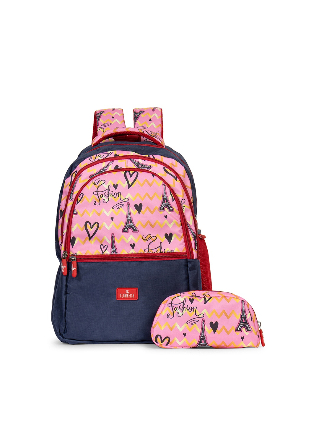 

THE CLOWNFISH Edutrek Unisex Kids Graphic Backpack, Pink