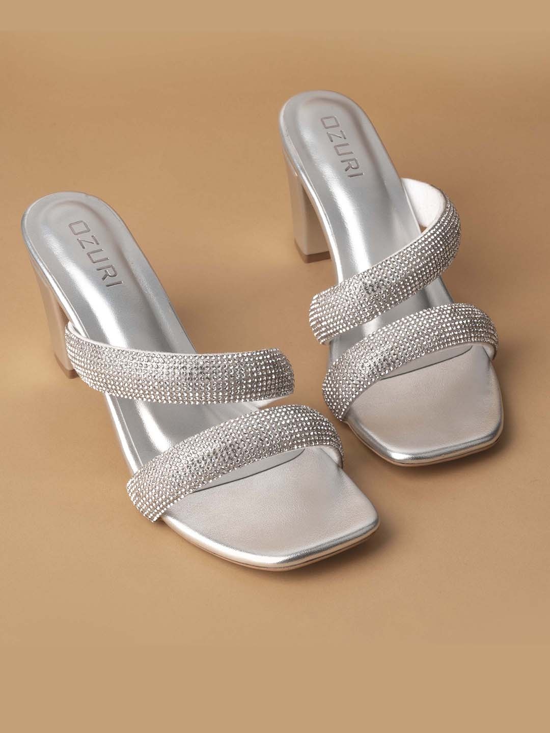

Ozuri Embellished Block Heels, Silver