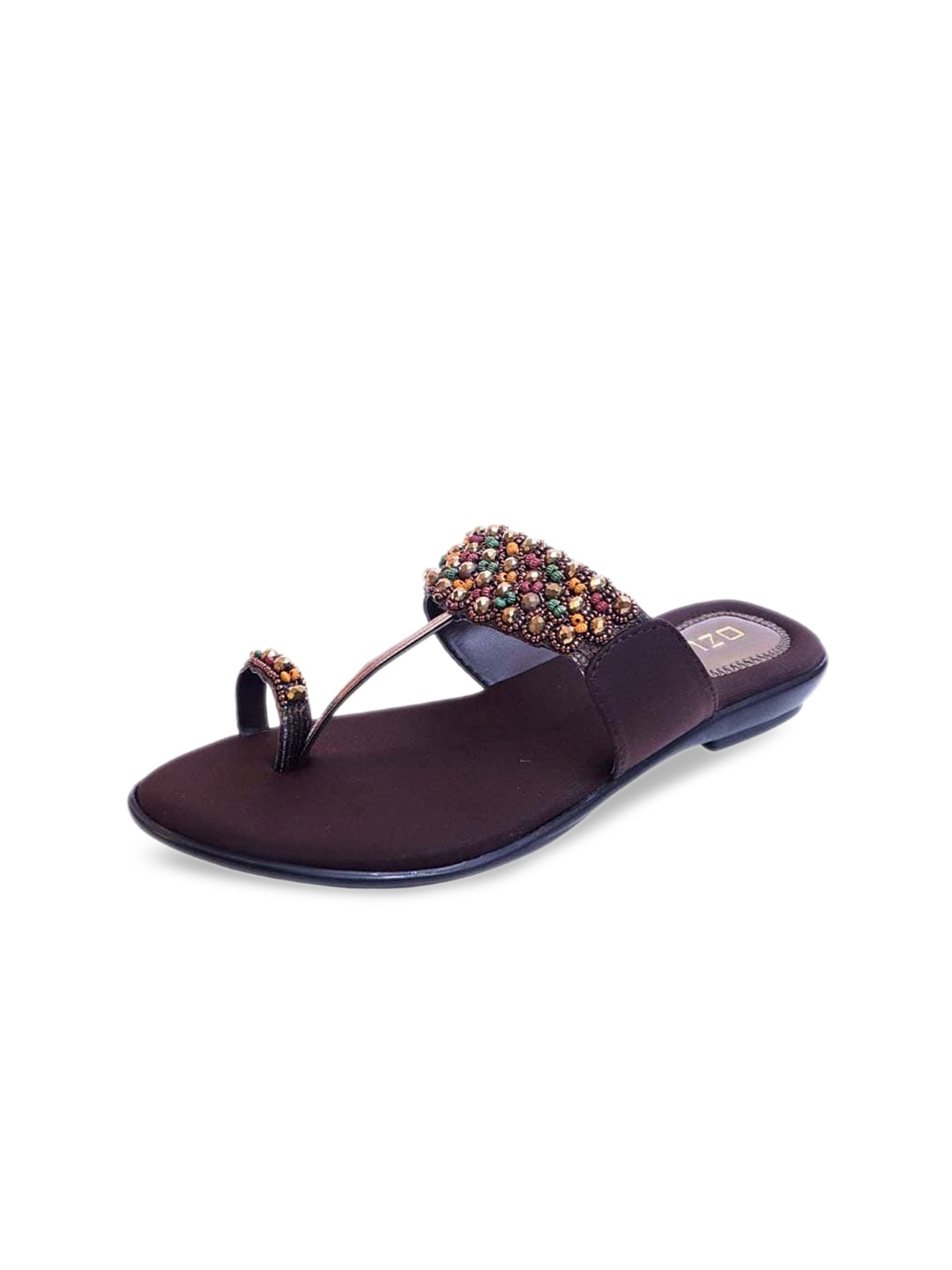 

Ozuri Embellished One Toe Flats, Brown