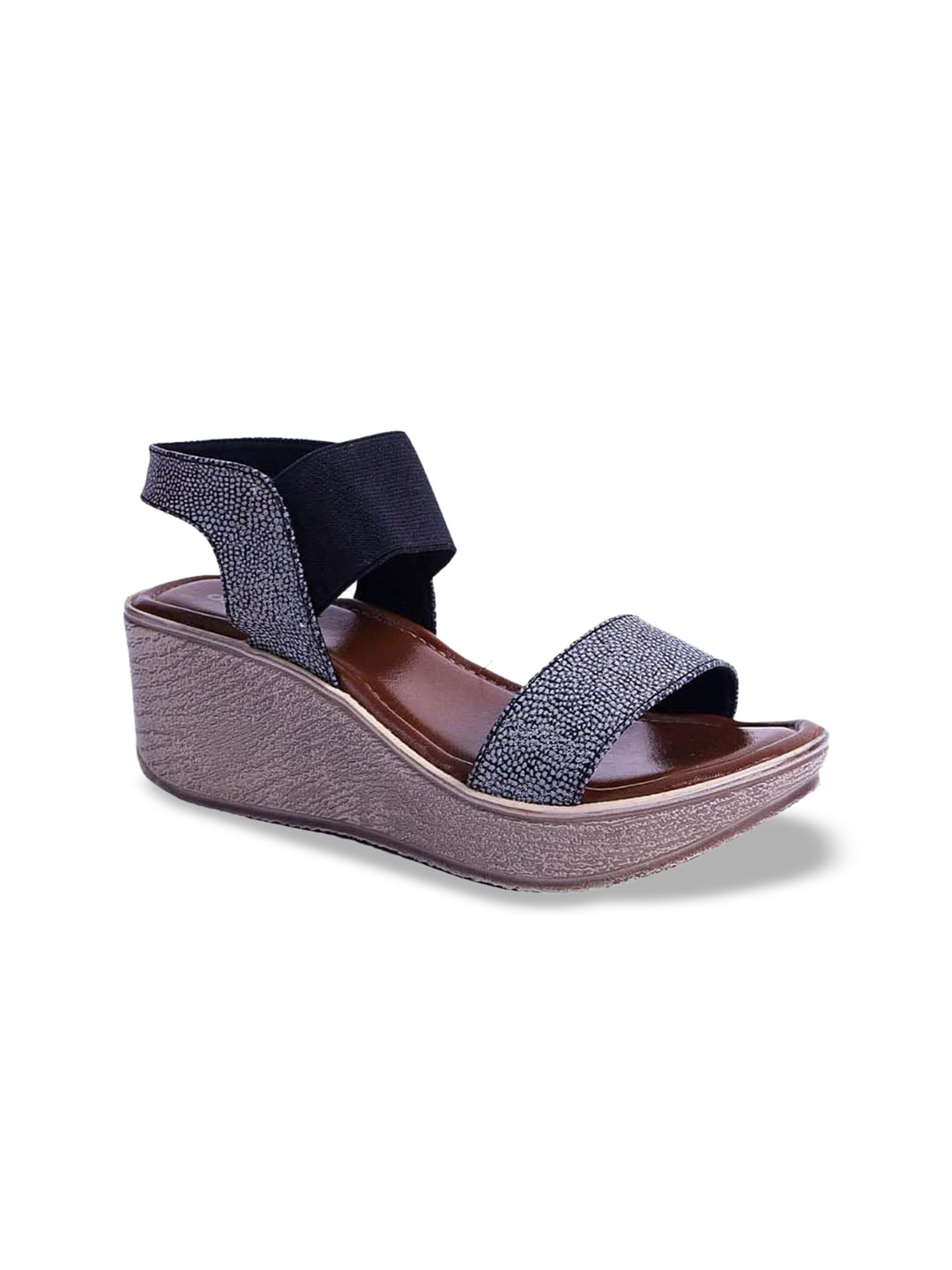 

Ozuri Printed Open Toe Wedge Heels, Blue