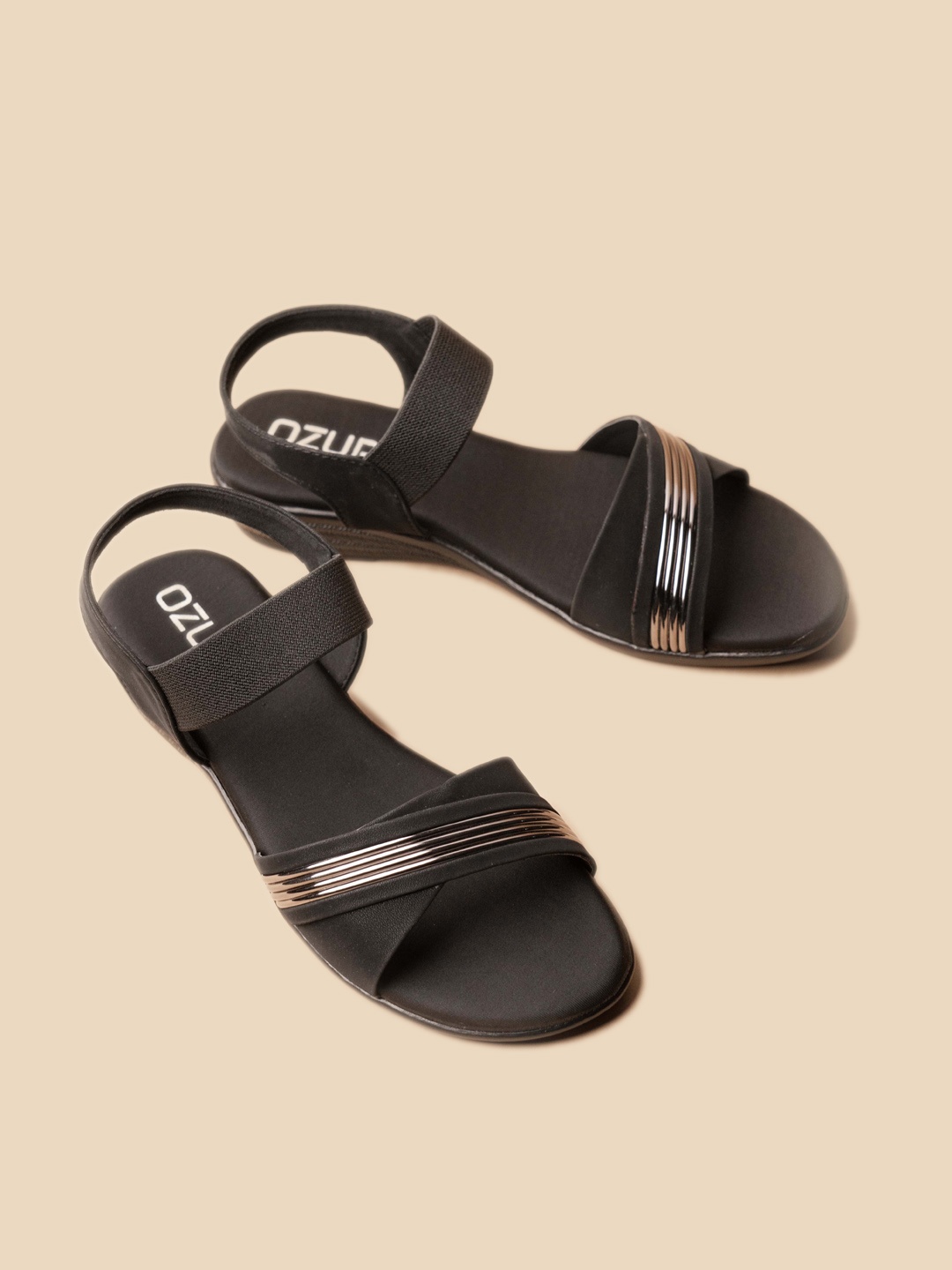 

Ozuri Striped Comfort Heels, Black
